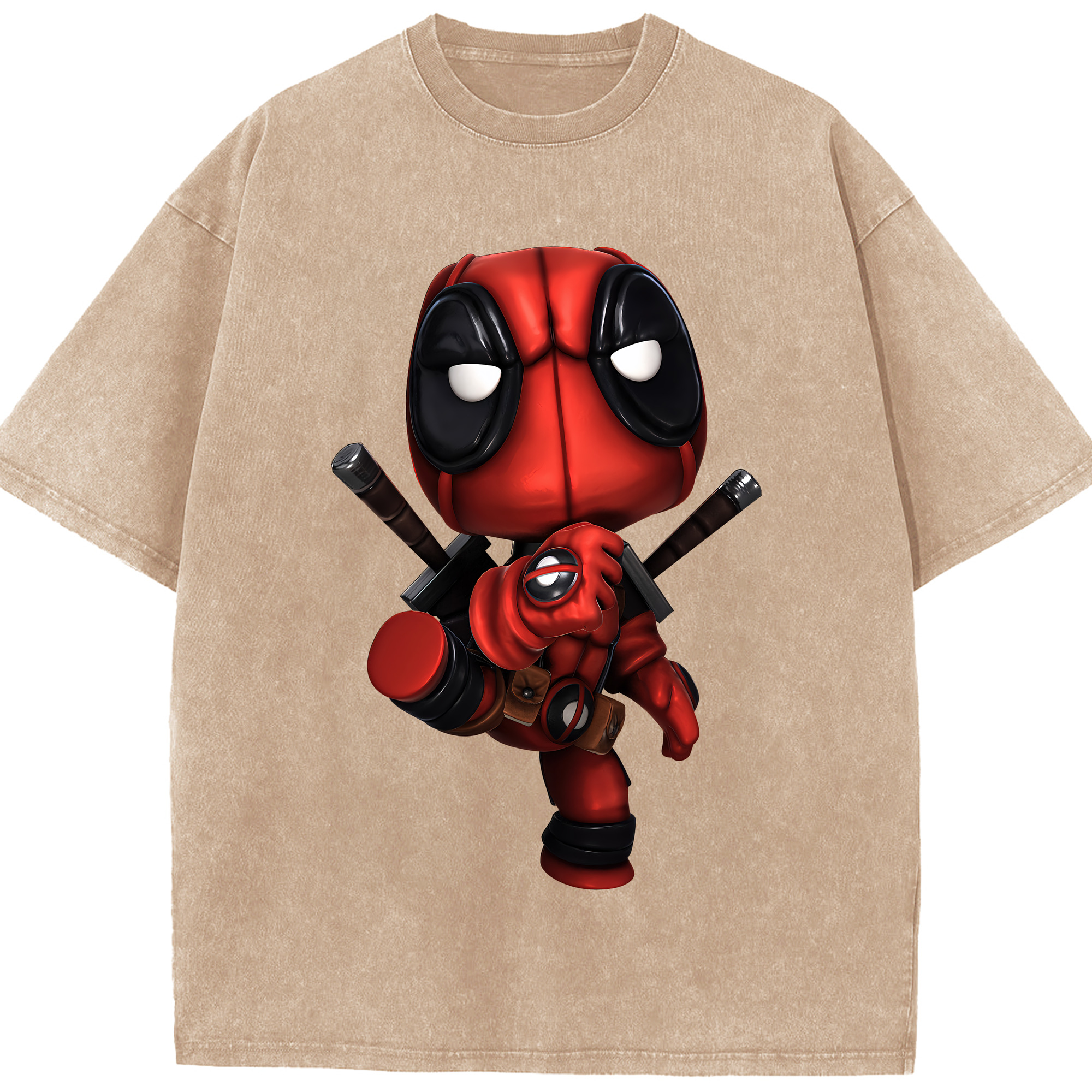 （画像用） Deadpool デッドプール 綿100% ヴィンテージ風 半袖Tシャツ（フロントプリント）