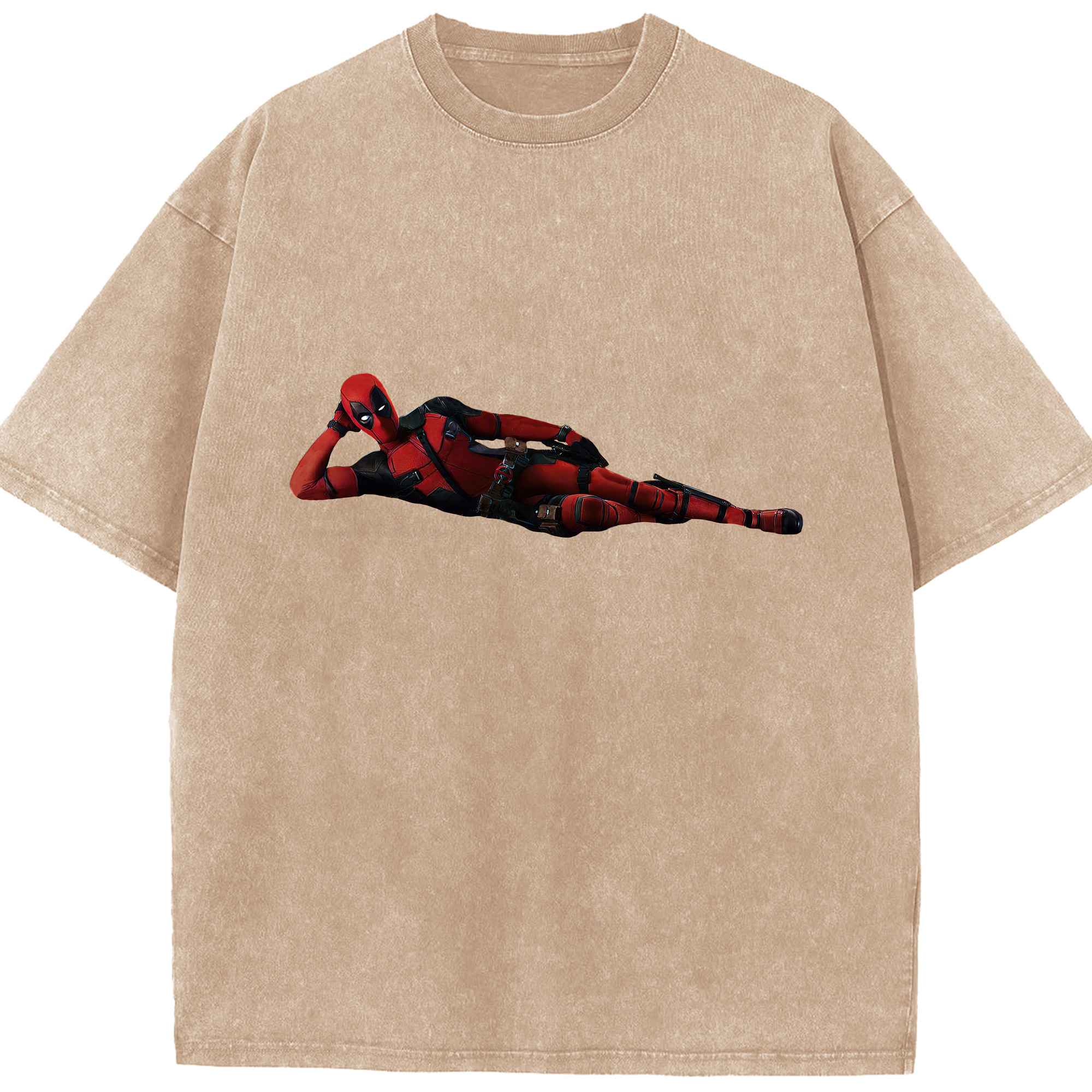 （画像用） Deadpool デッドプール 綿100% ヴィンテージ風 半袖Tシャツ（フロントプリント）