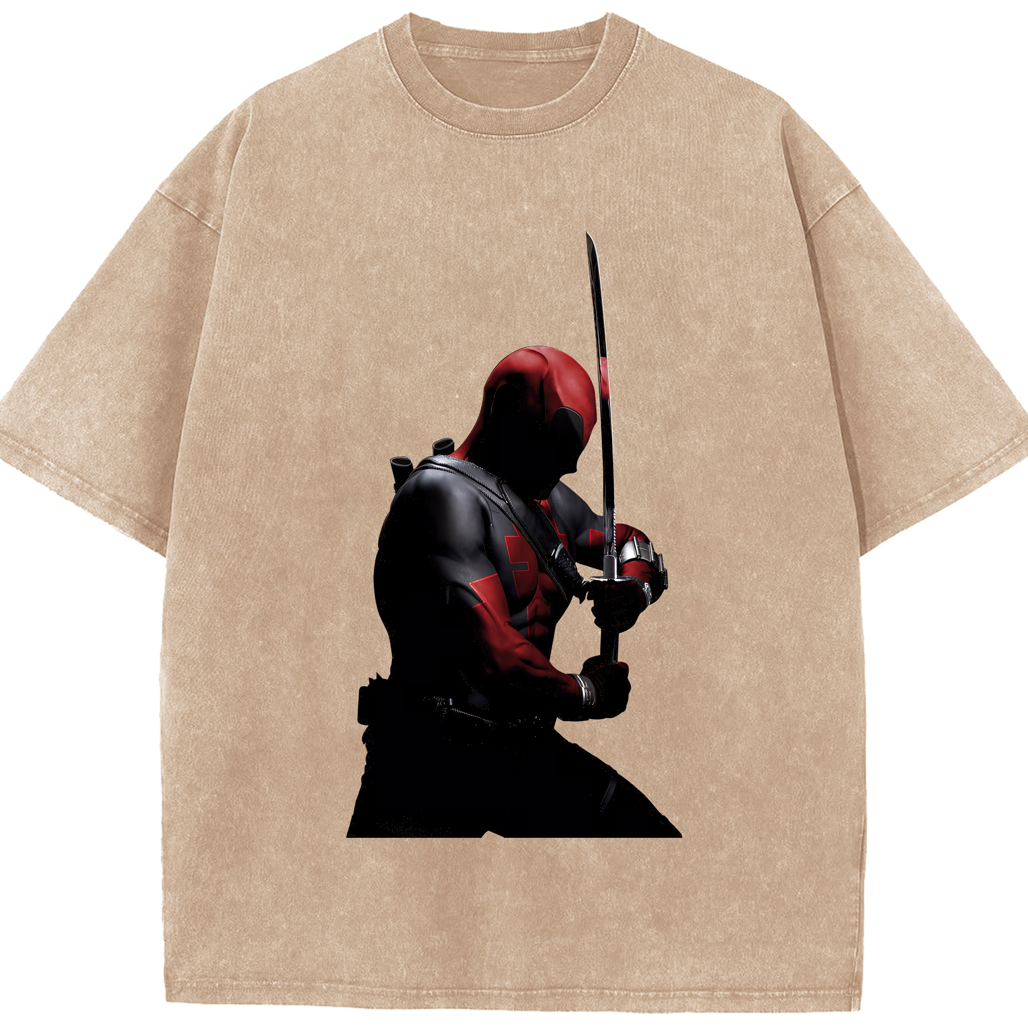 （画像用） Deadpool デッドプール 綿100% ヴィンテージ風 半袖Tシャツ（フロントプリント）