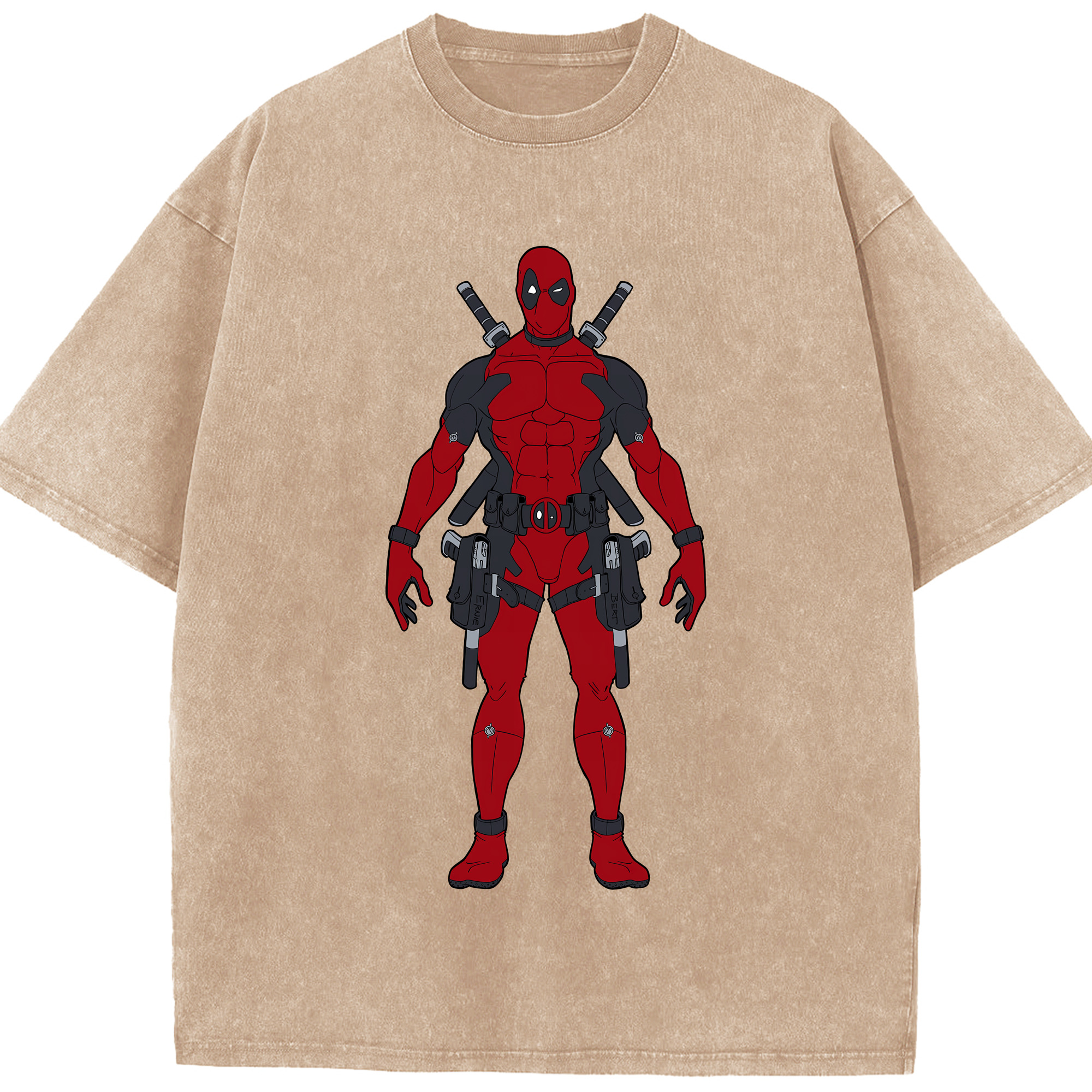 （画像用） Deadpool デッドプール 綿100% ヴィンテージ風 半袖Tシャツ（フロントプリント）