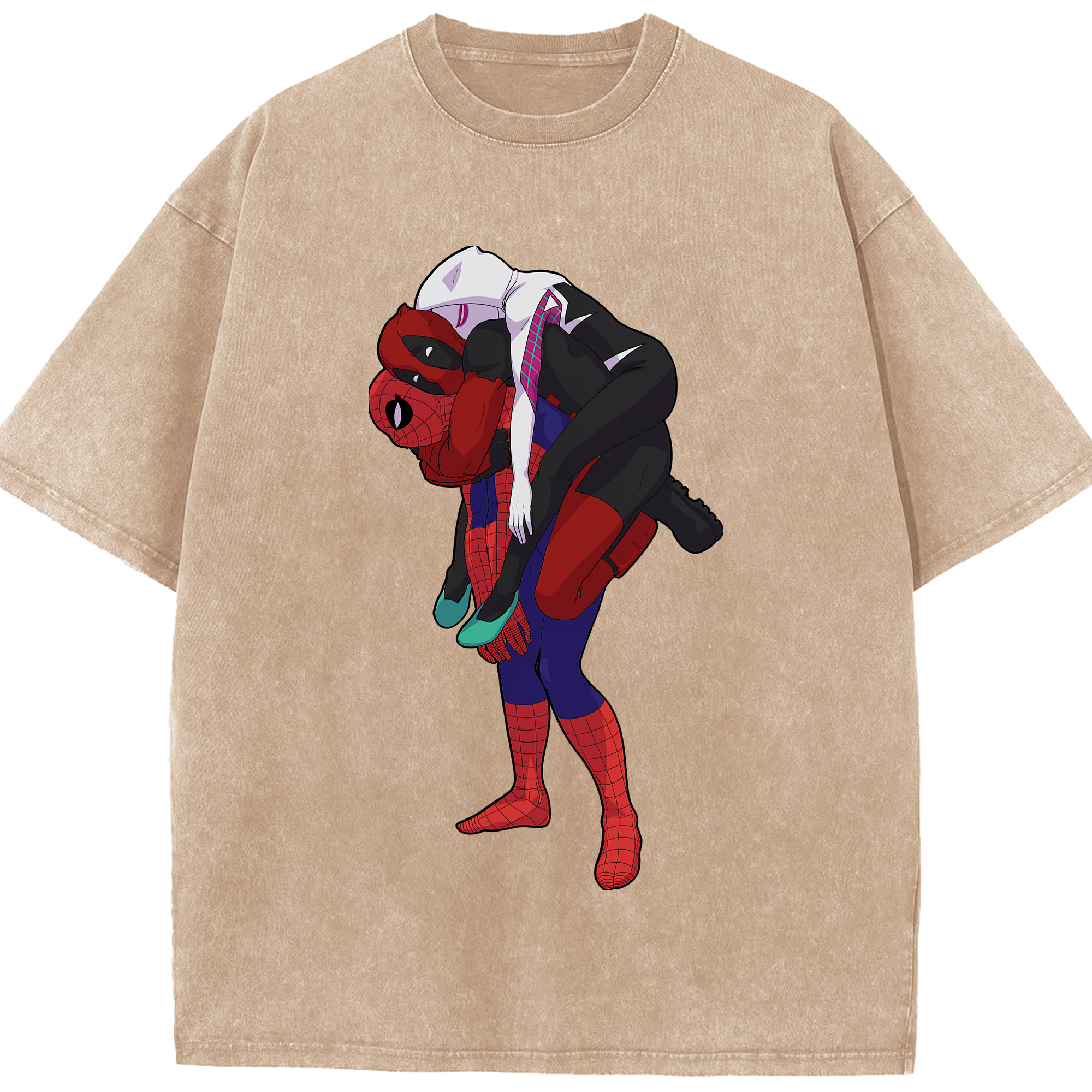 （画像用） Deadpool デッドプール 綿100% ヴィンテージ風 半袖Tシャツ（フロントプリント）