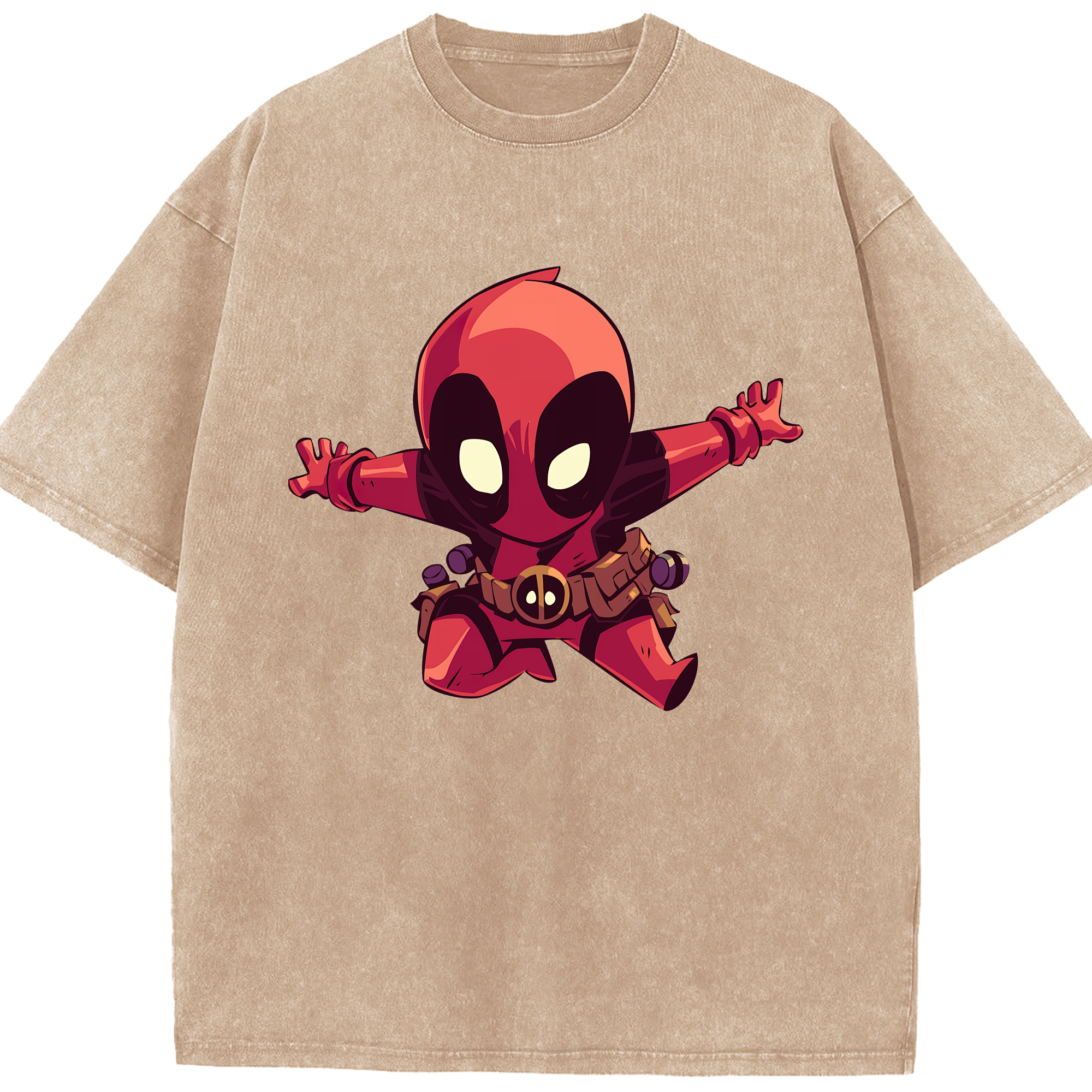 （画像用） Deadpool デッドプール 綿100% ヴィンテージ風 半袖Tシャツ（フロントプリント）