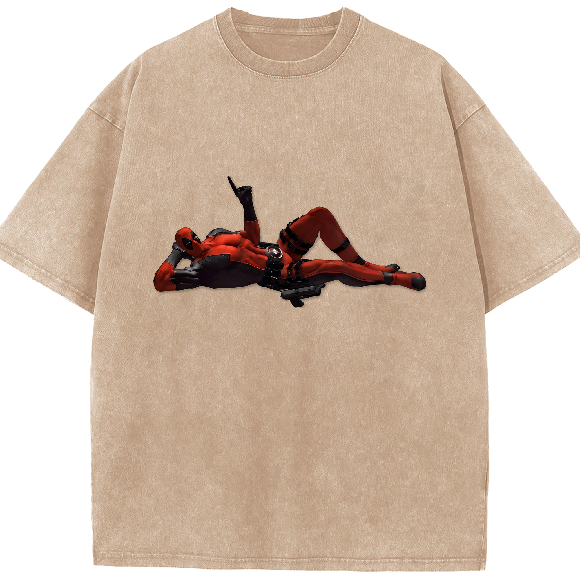 （画像用） Deadpool デッドプール 綿100% ヴィンテージ風 半袖Tシャツ（フロントプリント）