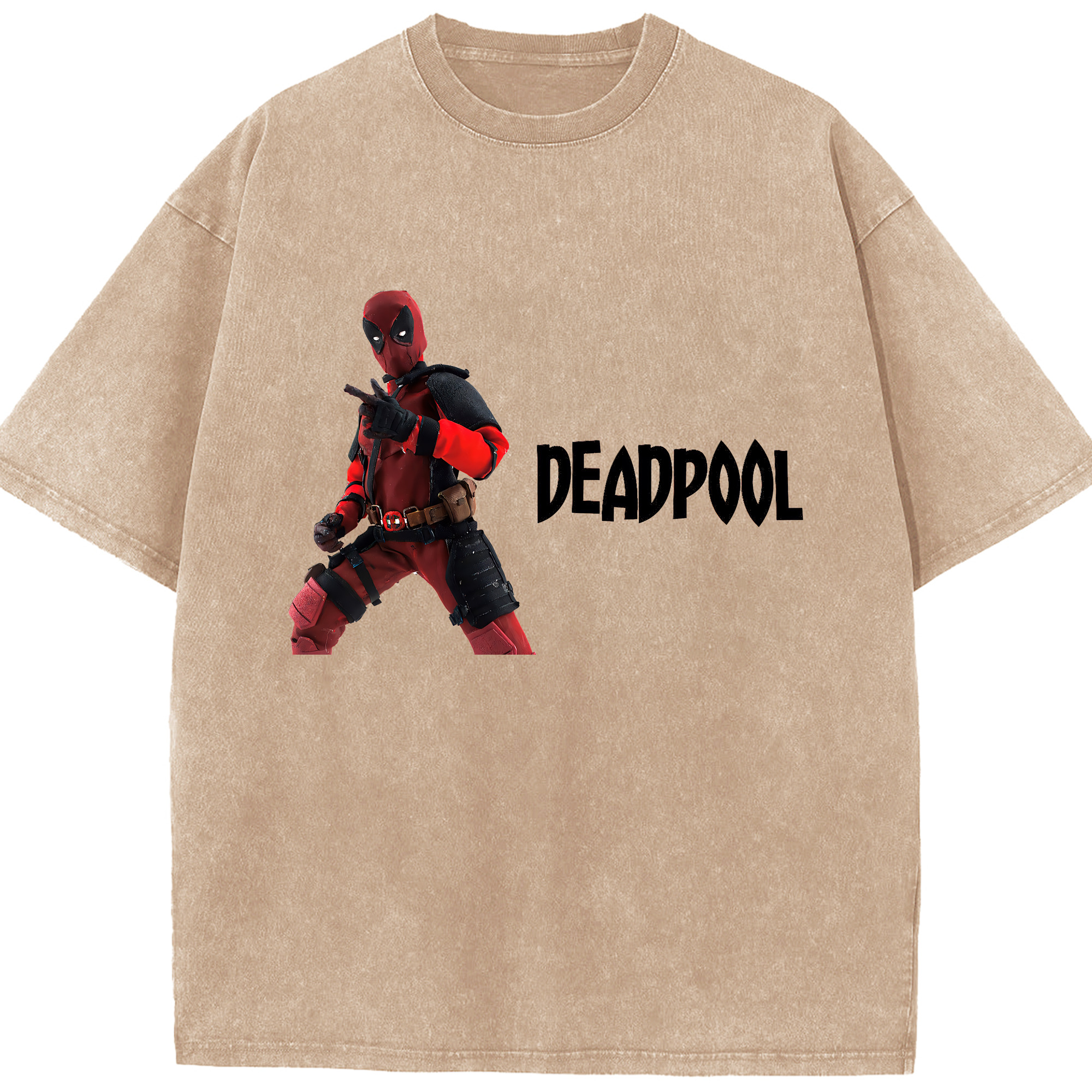 （画像用） Deadpool デッドプール 綿100% ヴィンテージ風 半袖Tシャツ（フロントプリント）