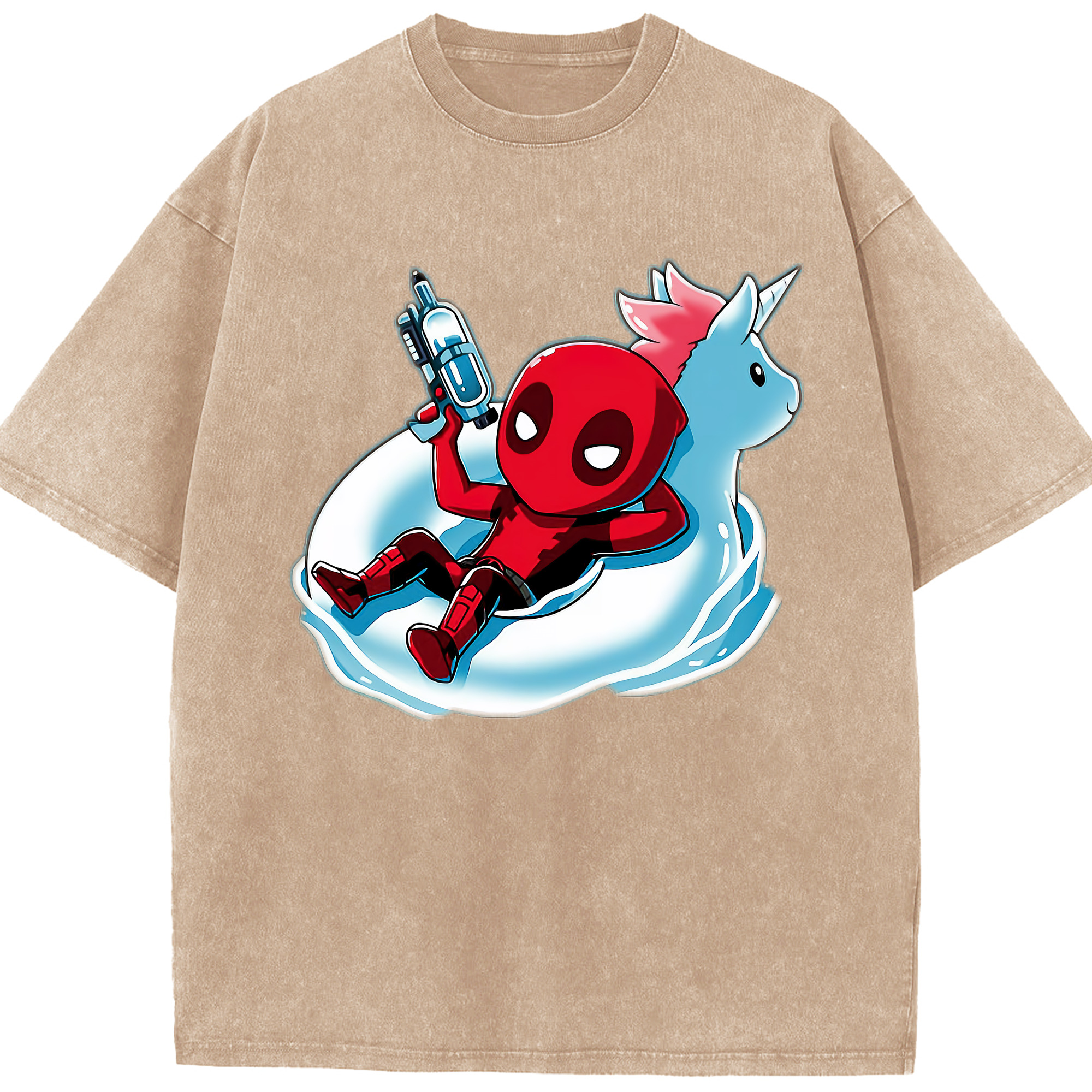 （画像用） Deadpool デッドプール 綿100% ヴィンテージ風 半袖Tシャツ（フロントプリント）