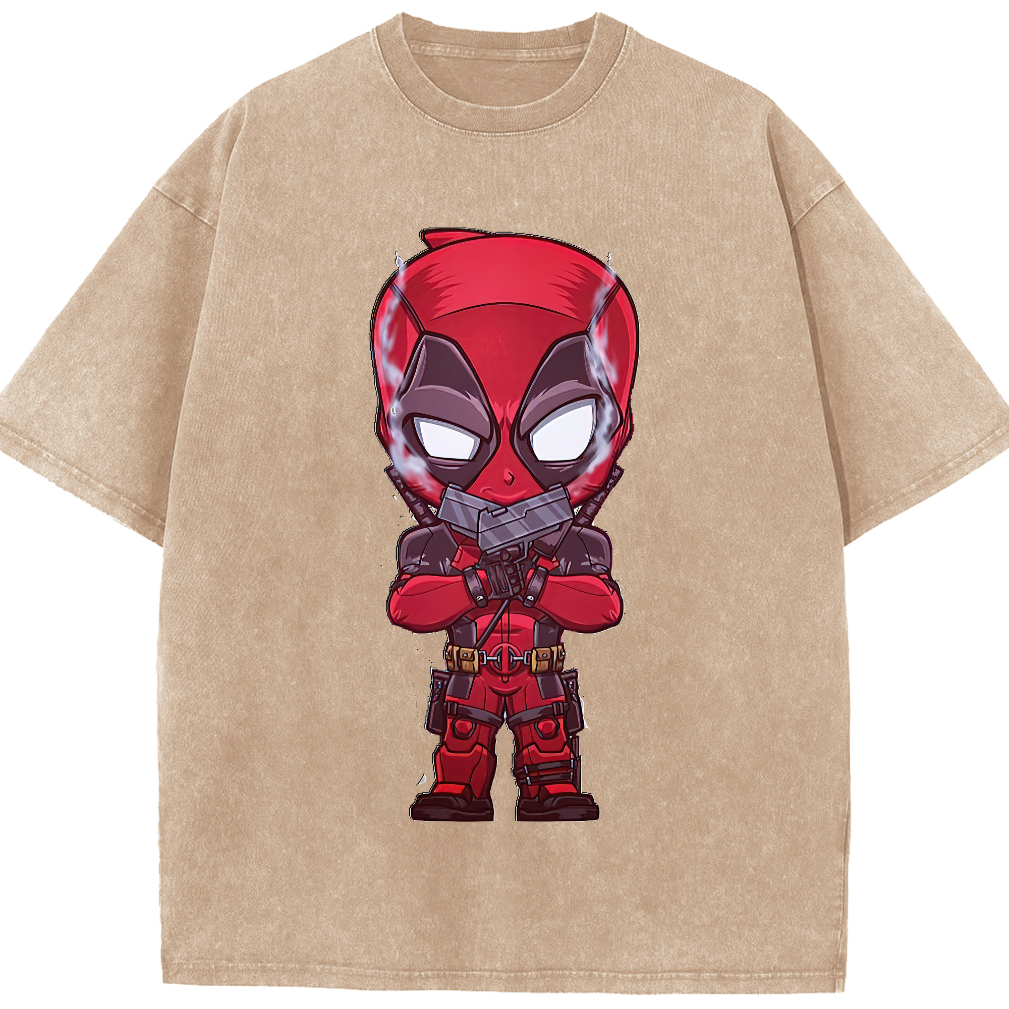 （画像用） Deadpool デッドプール 綿100% ヴィンテージ風 半袖Tシャツ（フロントプリント）