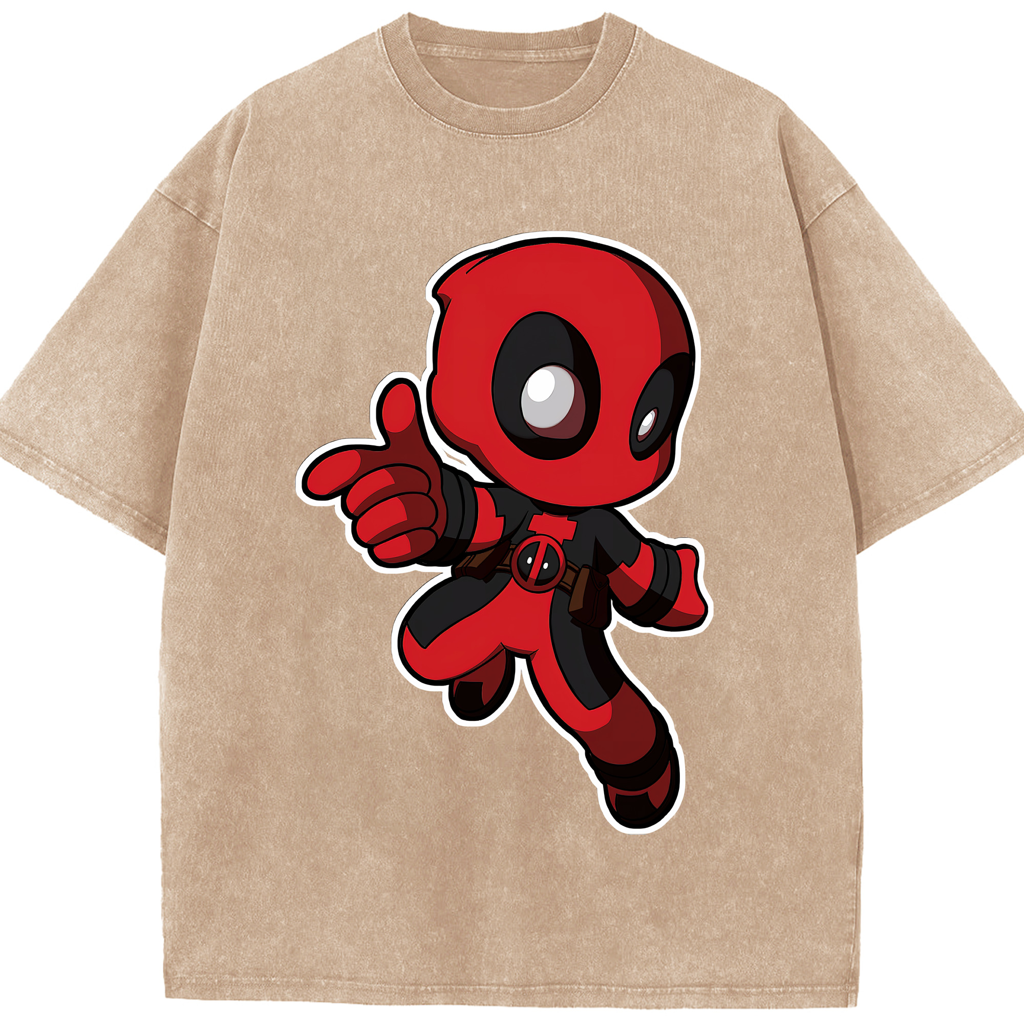 （画像用） Deadpool デッドプール 綿100% ヴィンテージ風 半袖Tシャツ（フロントプリント）