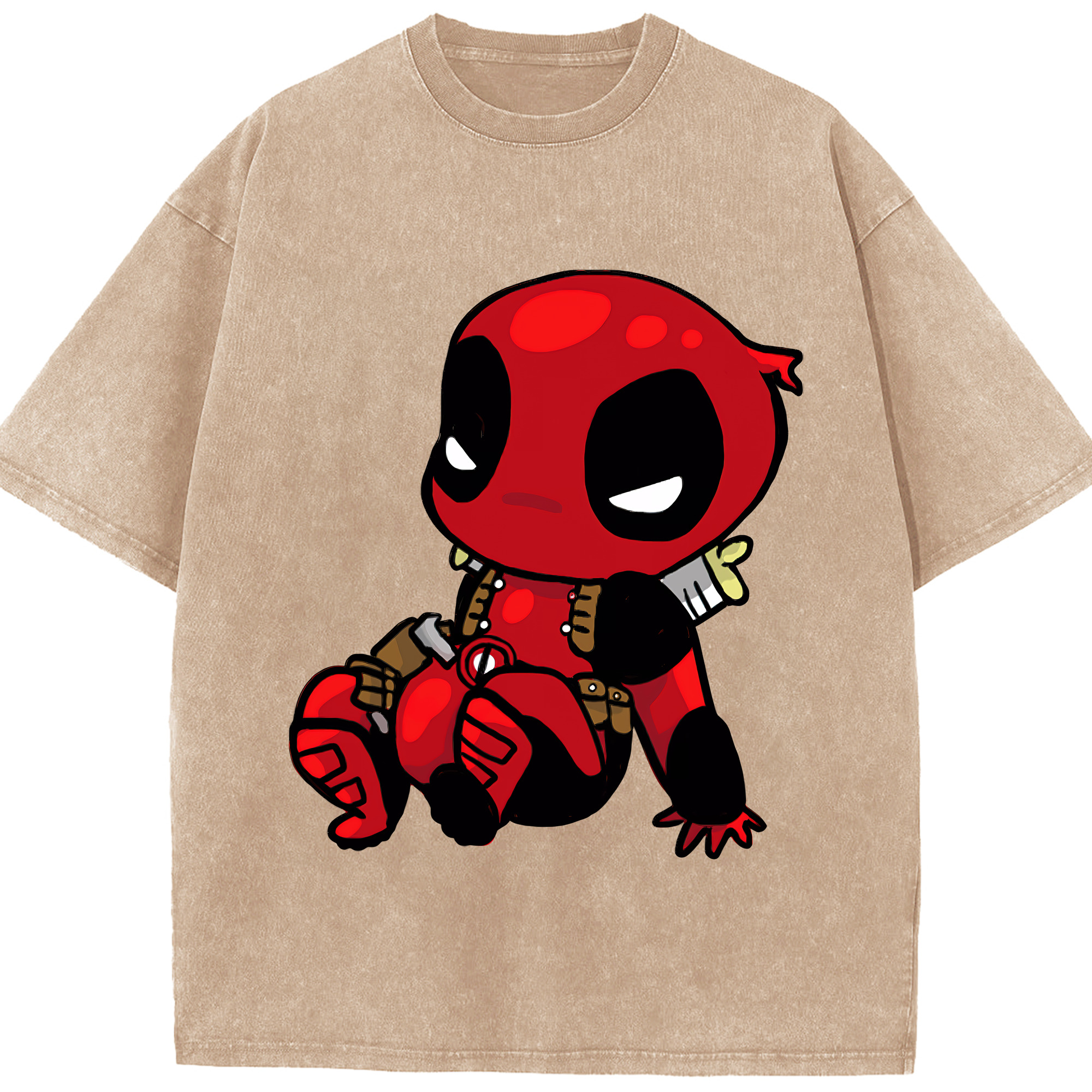 （画像用） Deadpool デッドプール 綿100% ヴィンテージ風 半袖Tシャツ（フロントプリント）