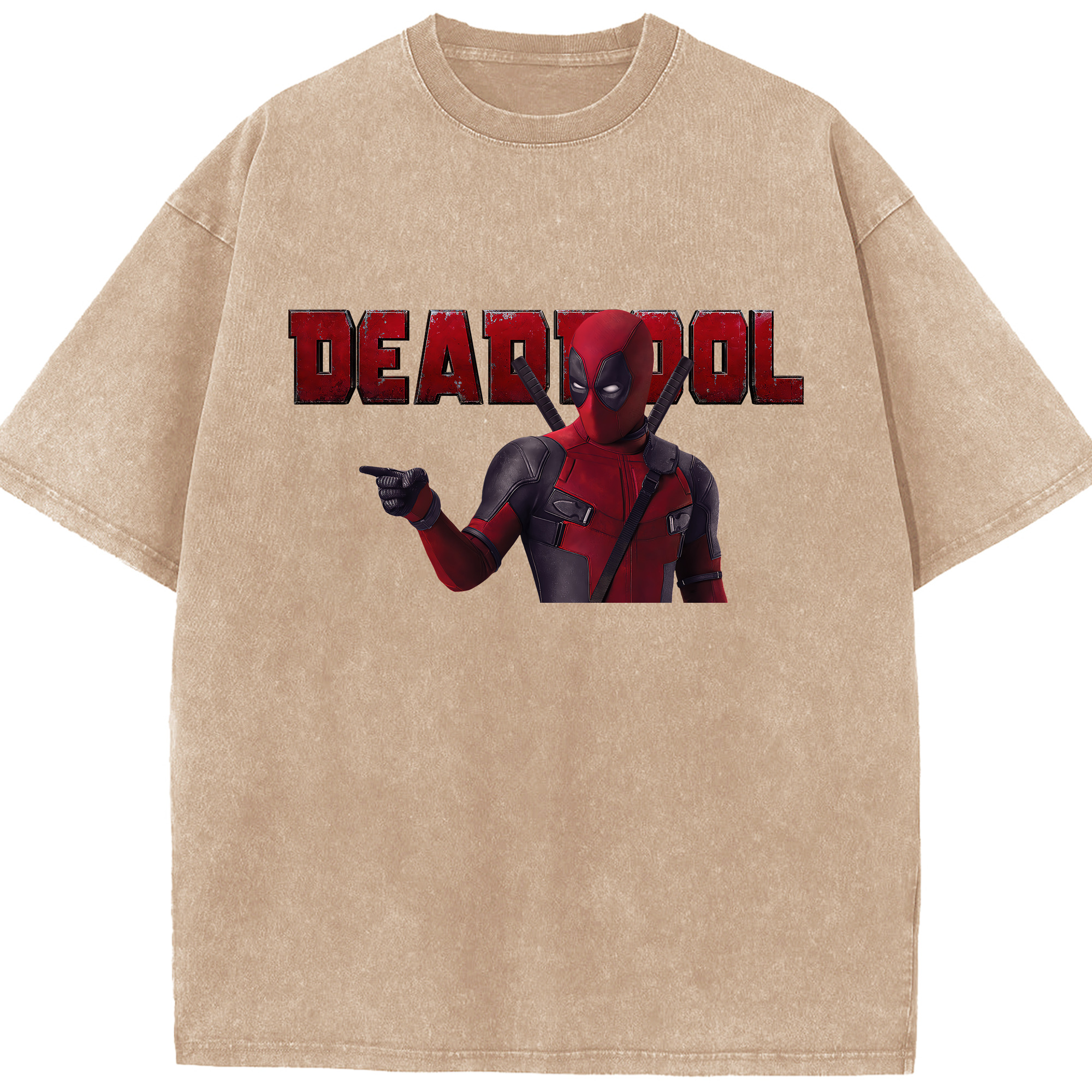（画像用） Deadpool デッドプール 綿100% ヴィンテージ風 半袖Tシャツ（フロントプリント）