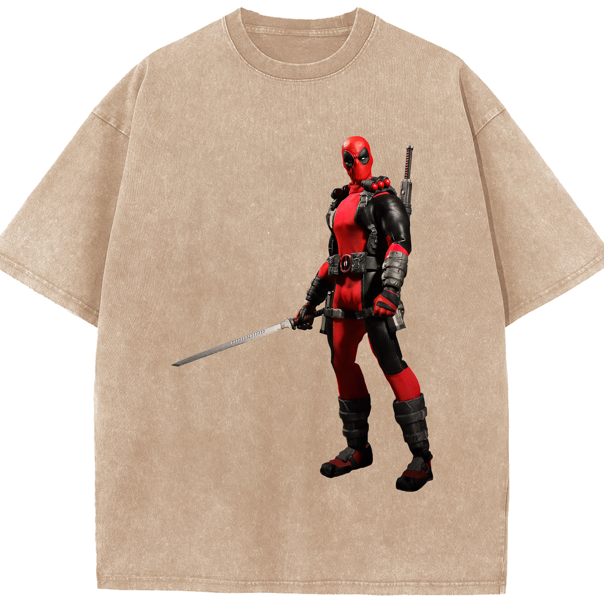 （画像用） Deadpool デッドプール 綿100% ヴィンテージ風 半袖Tシャツ（フロントプリント）