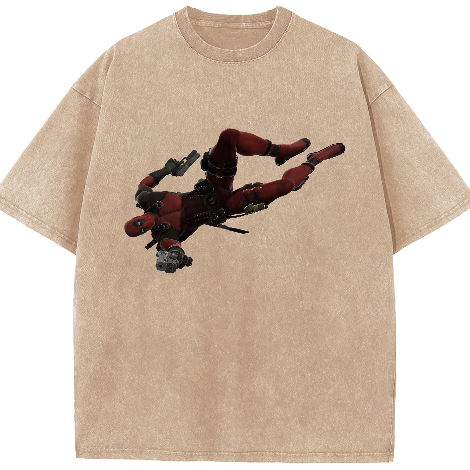 （画像用） Deadpool デッドプール 綿100% ヴィンテージ風 半袖Tシャツ（フロントプリント）
