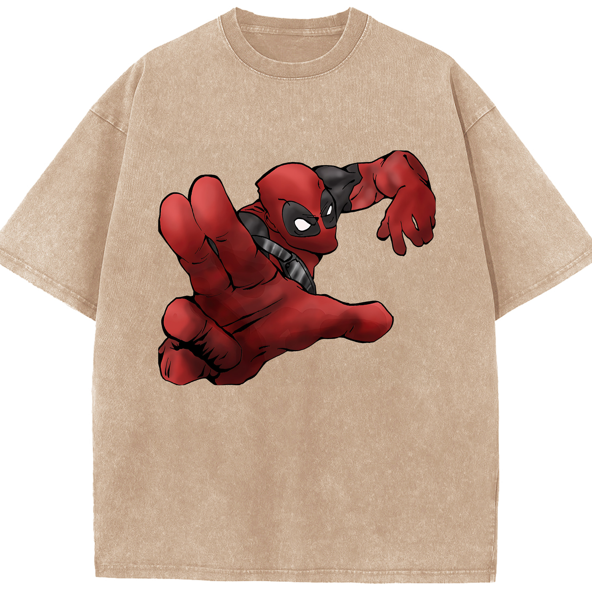 （画像用） Deadpool デッドプール 綿100% ヴィンテージ風 半袖Tシャツ（フロントプリント）