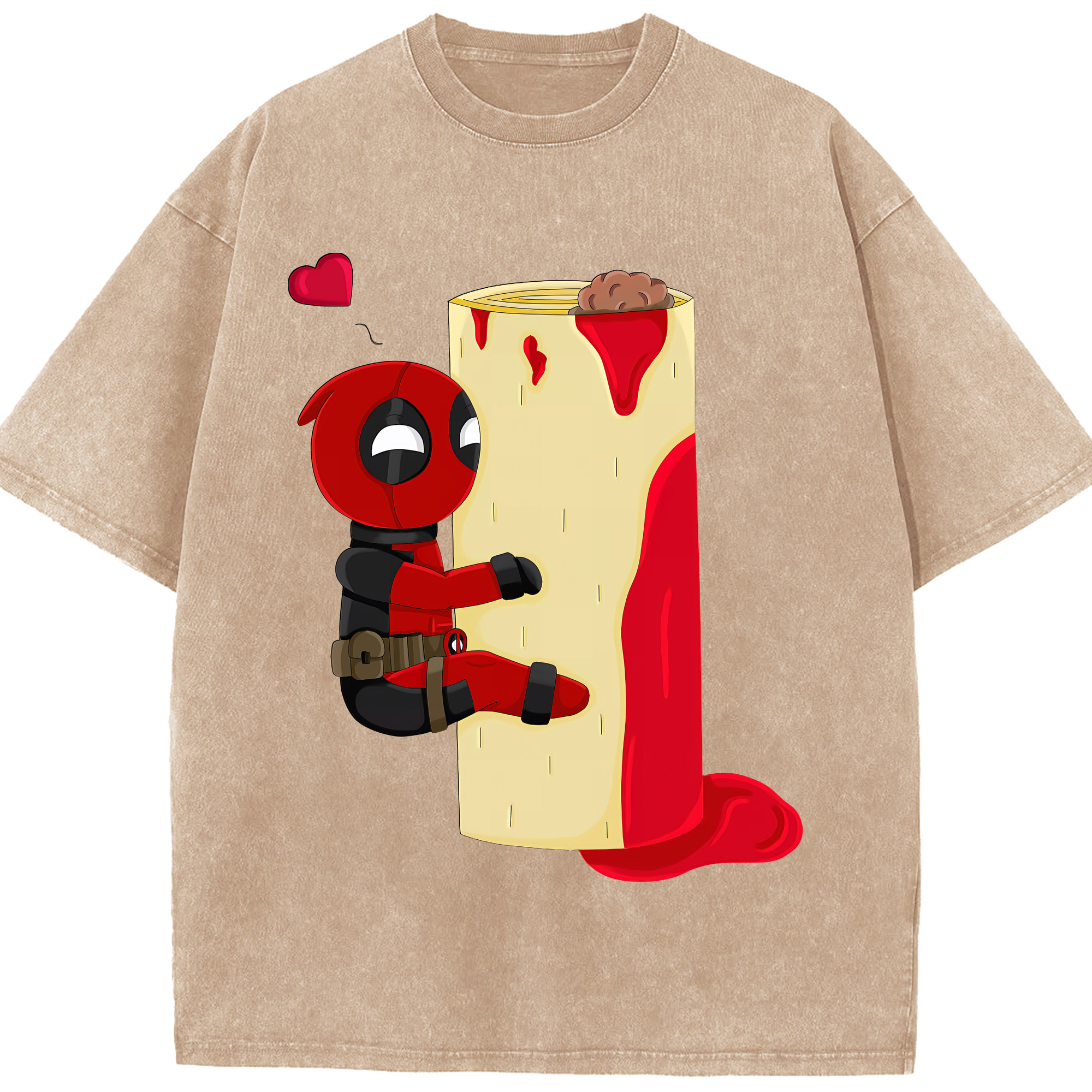 （画像用） Deadpool デッドプール 綿100% ヴィンテージ風 半袖Tシャツ（フロントプリント）
