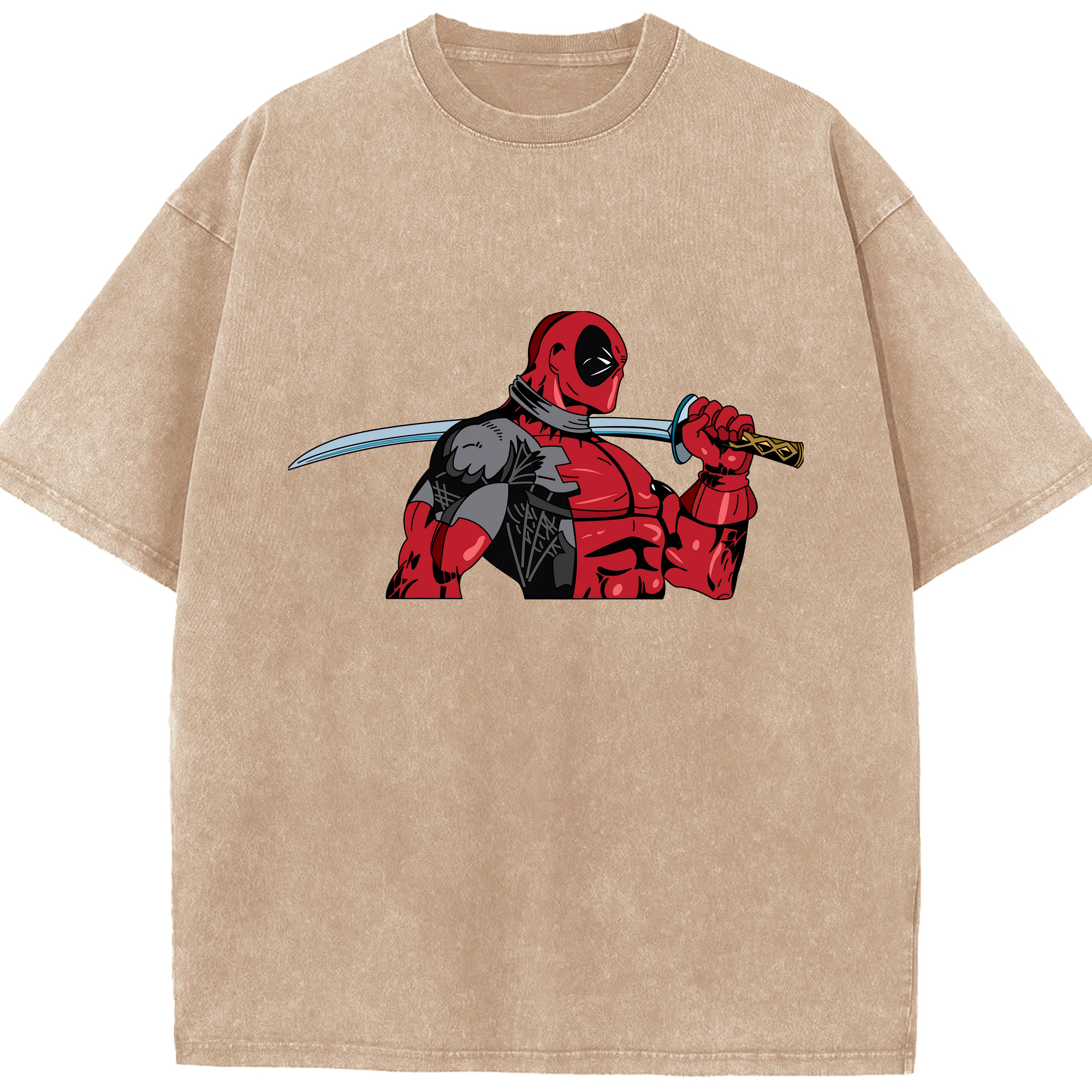 （画像用） Deadpool デッドプール 綿100% ヴィンテージ風 半袖Tシャツ（フロントプリント）