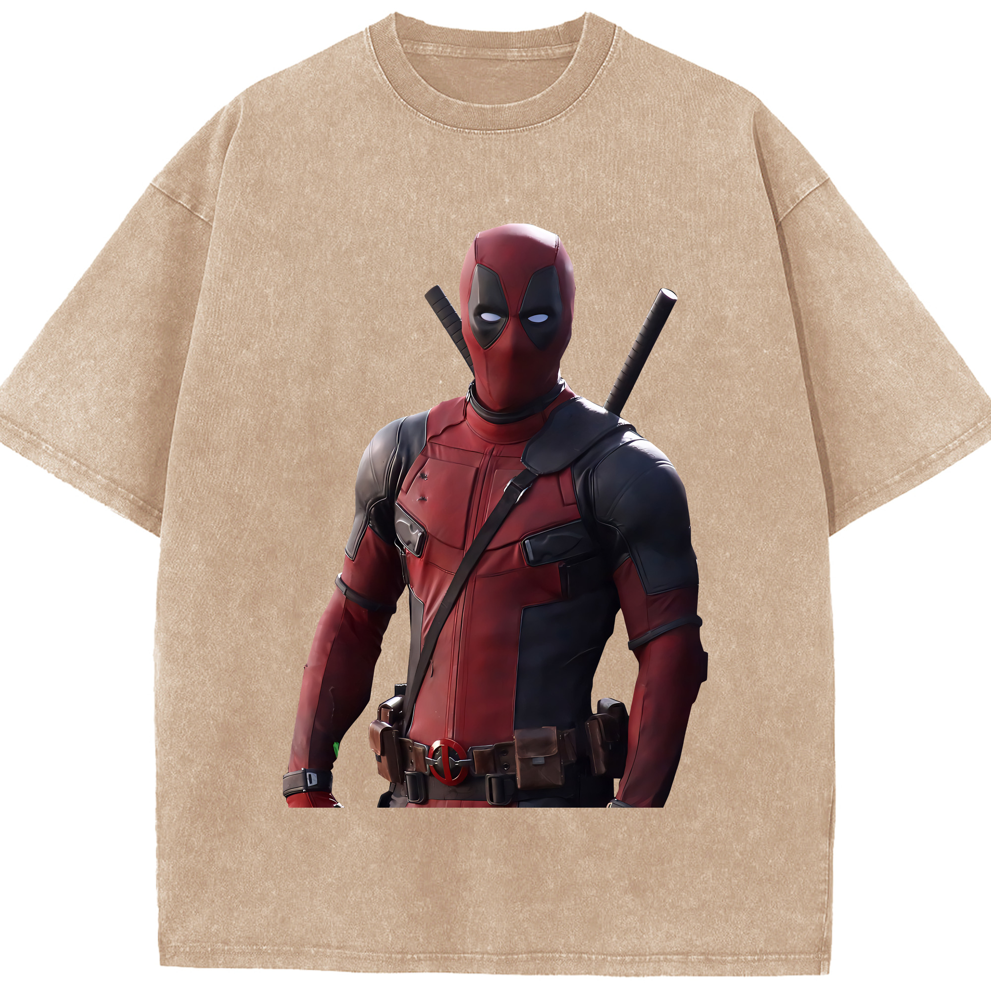 （画像用） Deadpool デッドプール 綿100% ヴィンテージ風 半袖Tシャツ（フロントプリント）