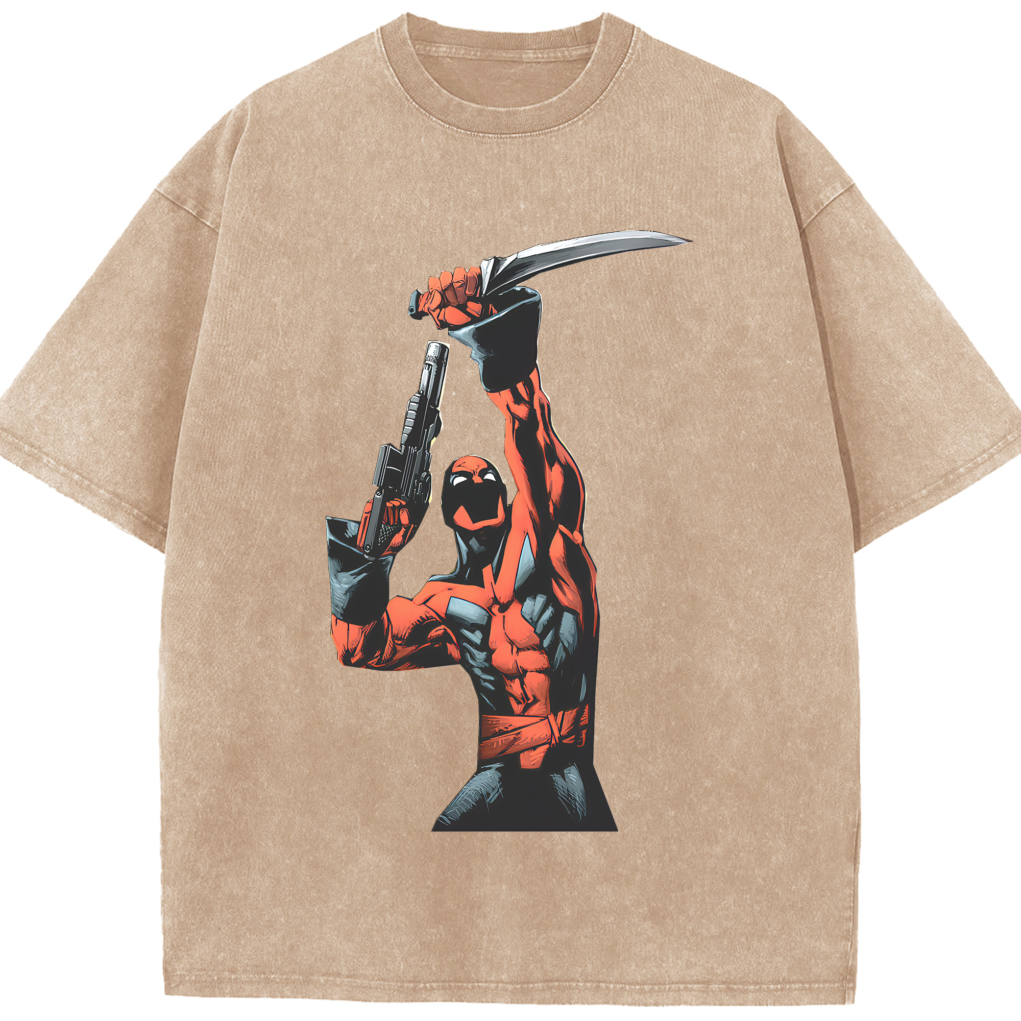 （画像用） Deadpool デッドプール 綿100% ヴィンテージ風 半袖Tシャツ（フロントプリント）