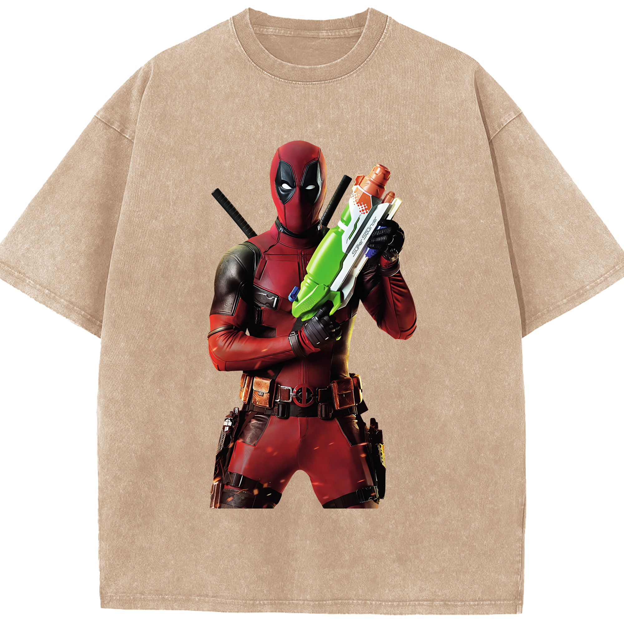 （画像用） Deadpool デッドプール 綿100% ヴィンテージ風 半袖Tシャツ（フロントプリント）