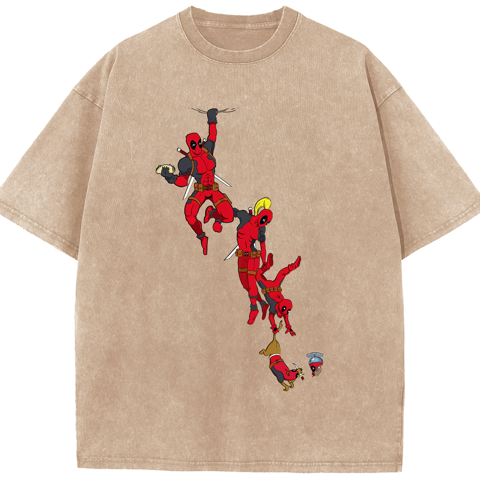 （画像用） Deadpool デッドプール 綿100% ヴィンテージ風 半袖Tシャツ（フロントプリント）