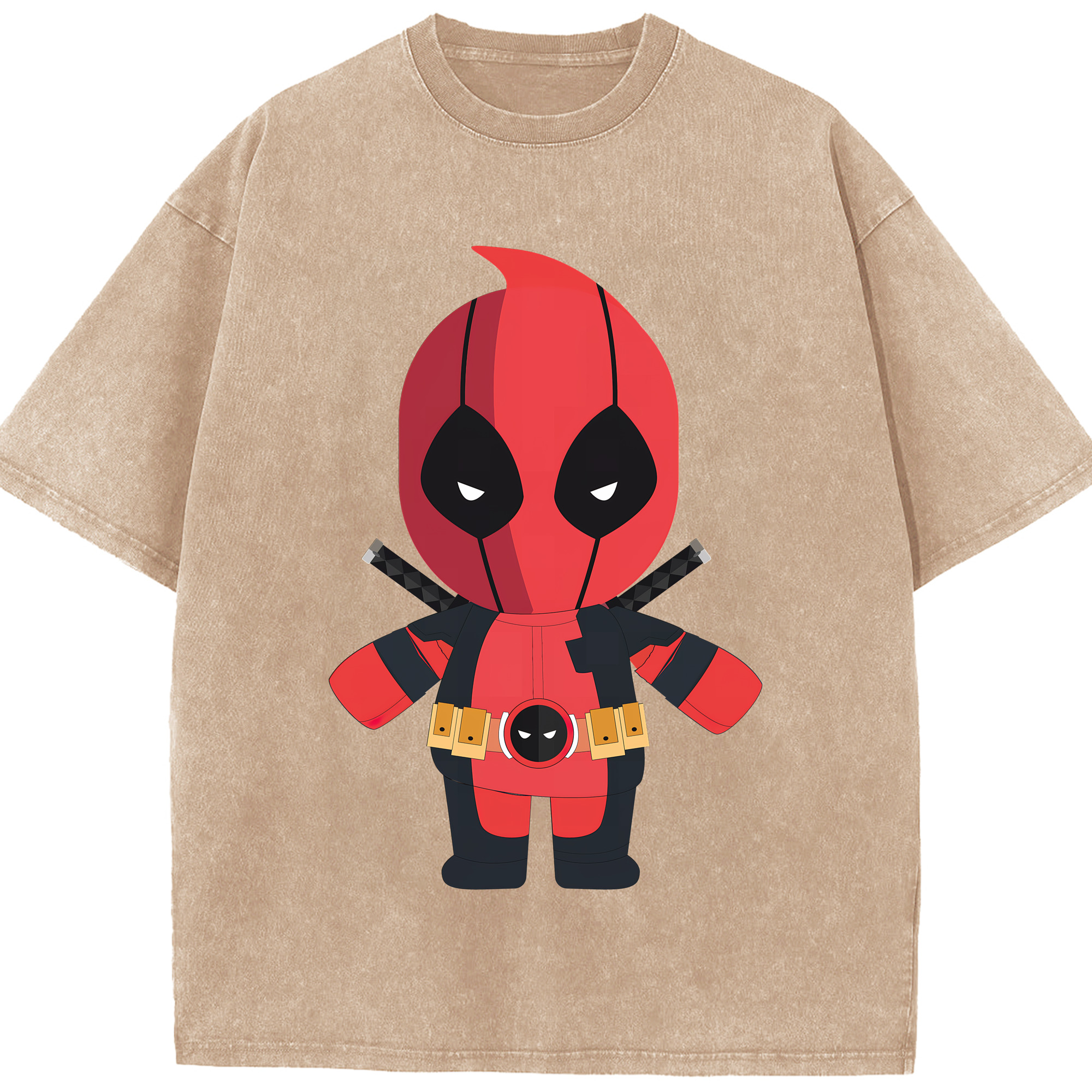 （画像用） Deadpool デッドプール 綿100% ヴィンテージ風 半袖Tシャツ（フロントプリント）