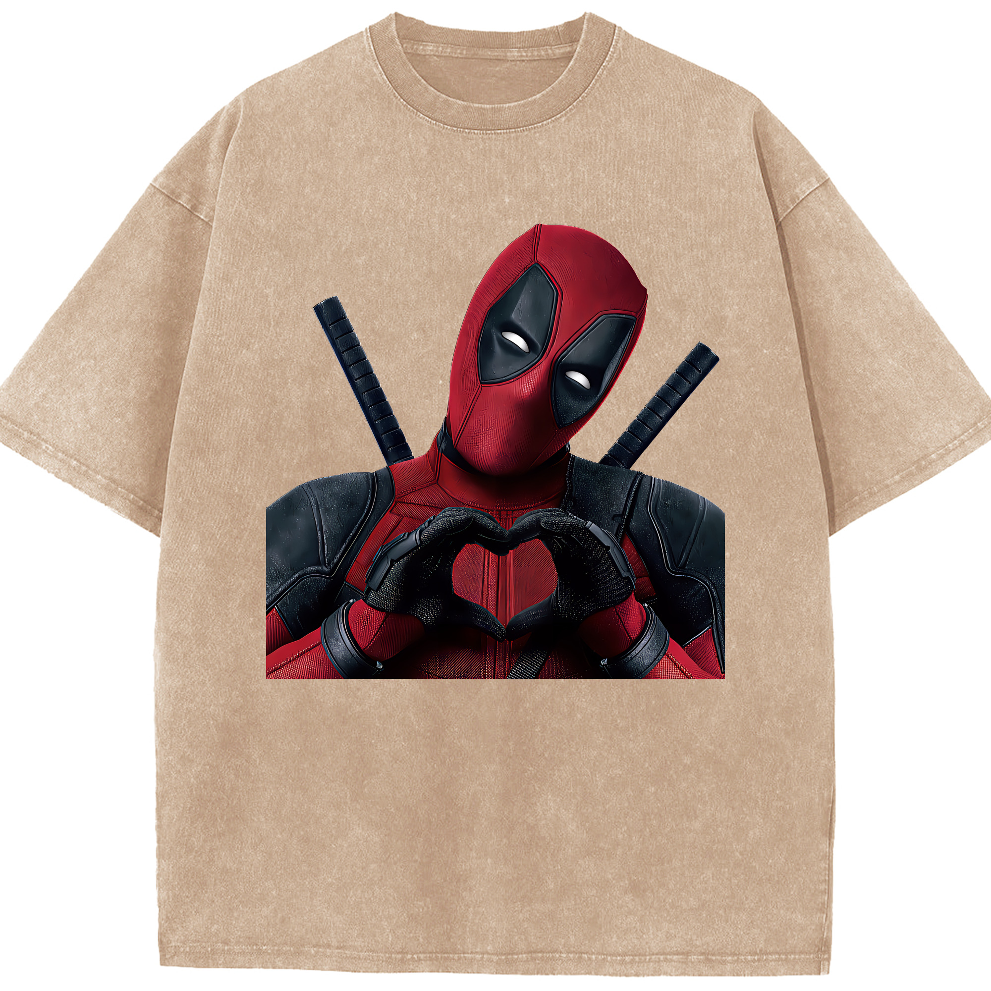 （画像用） Deadpool デッドプール 綿100% ヴィンテージ風 半袖Tシャツ（フロントプリント）