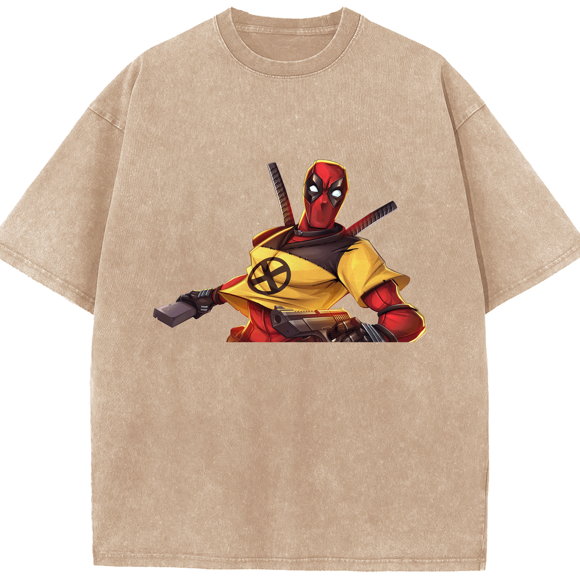 （画像用） Deadpool デッドプール 綿100% ヴィンテージ風 半袖Tシャツ（フロントプリント）