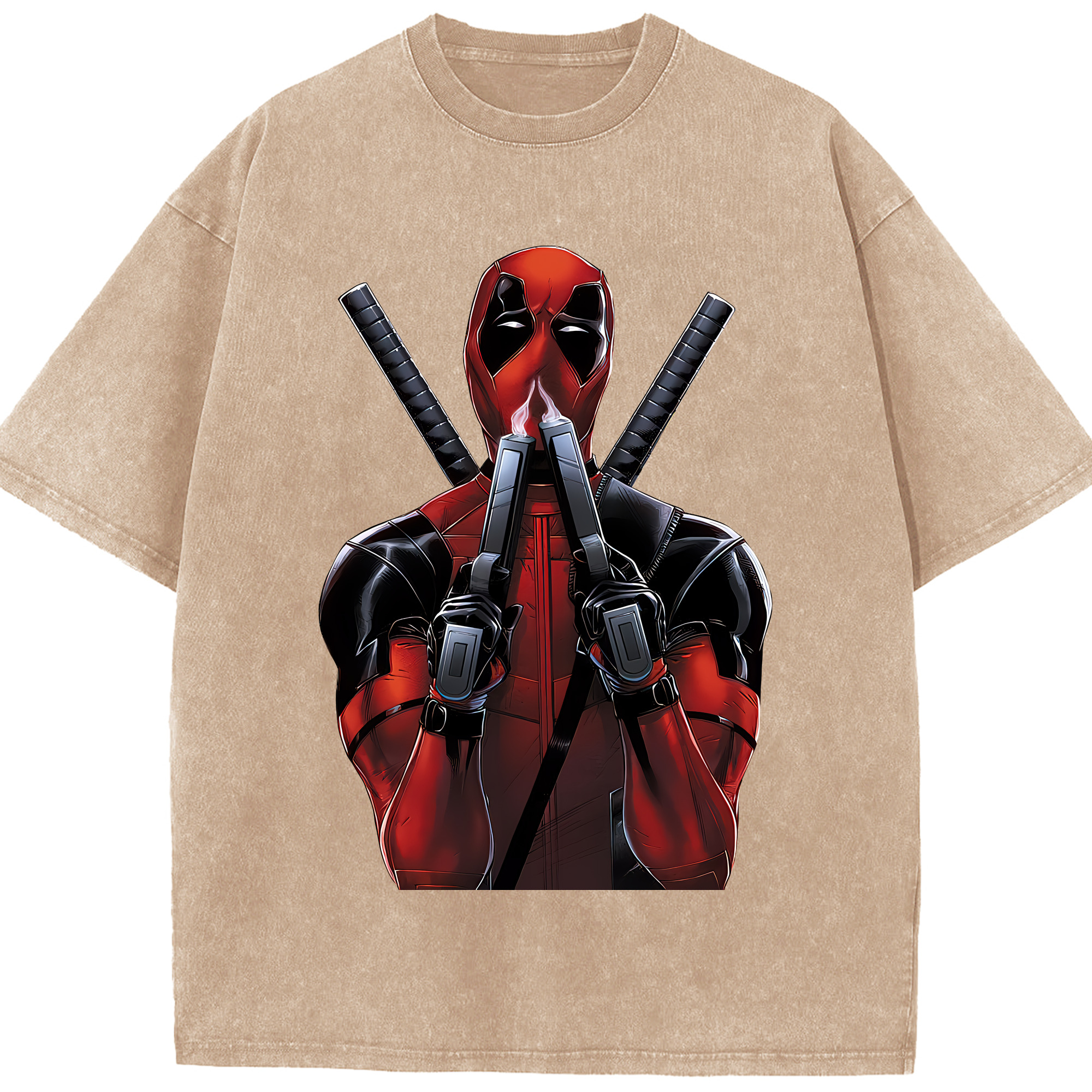 （画像用） Deadpool デッドプール 綿100% ヴィンテージ風 半袖Tシャツ（フロントプリント）