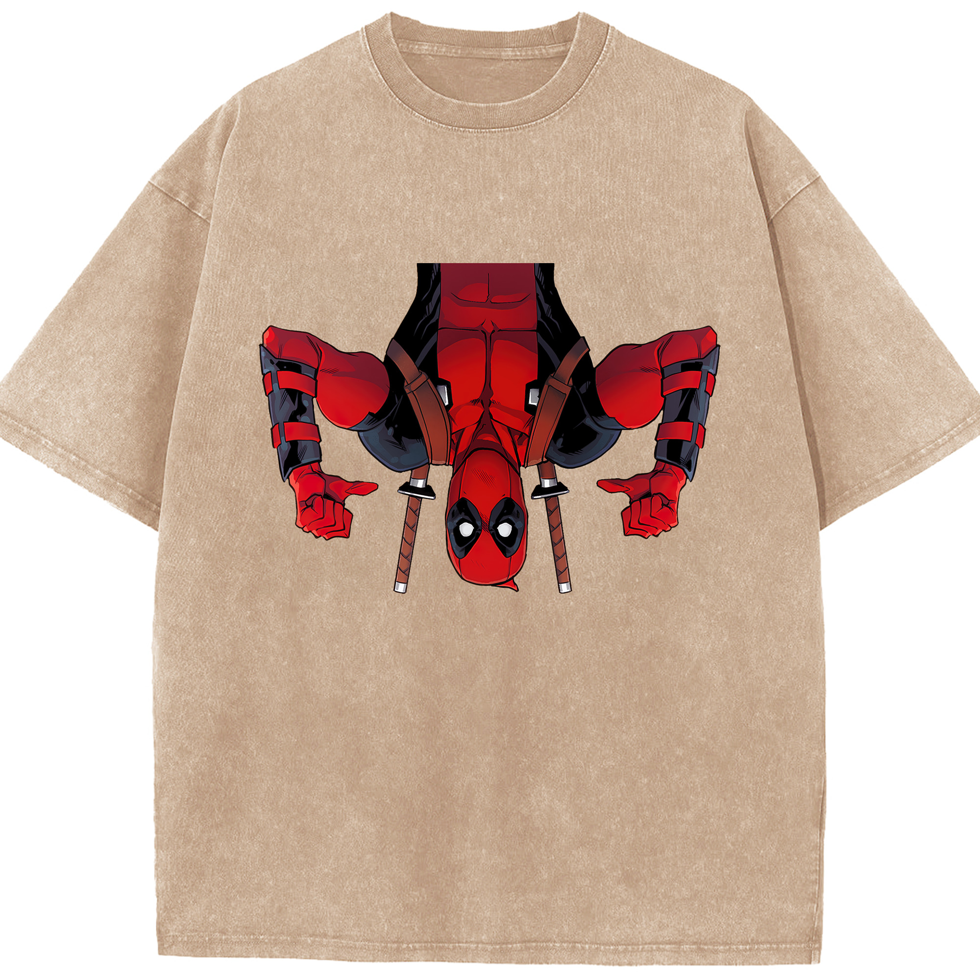 （画像用） Deadpool デッドプール 綿100% ヴィンテージ風 半袖Tシャツ（フロントプリント）