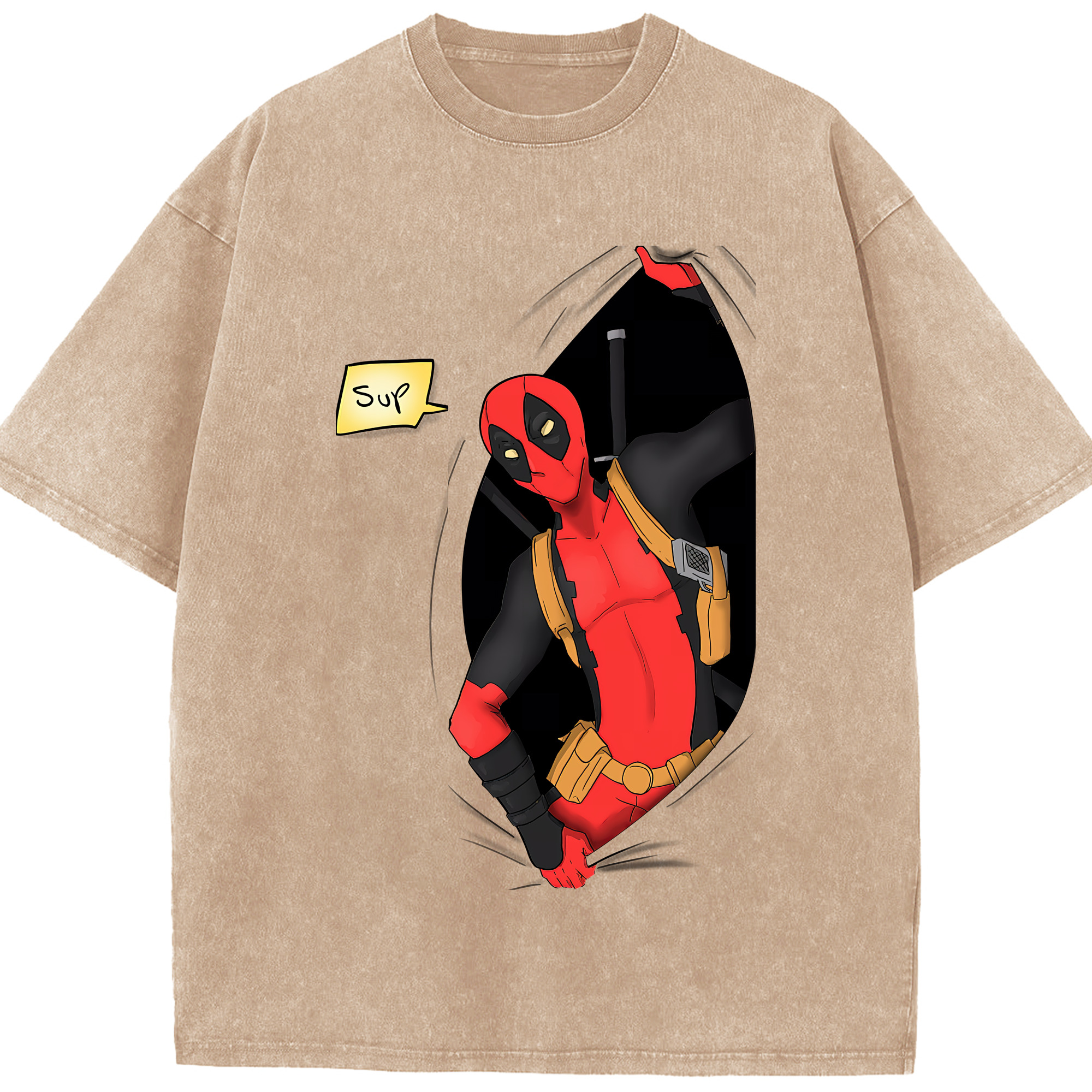 （画像用） Deadpool デッドプール 綿100% ヴィンテージ風 半袖Tシャツ（フロントプリント）