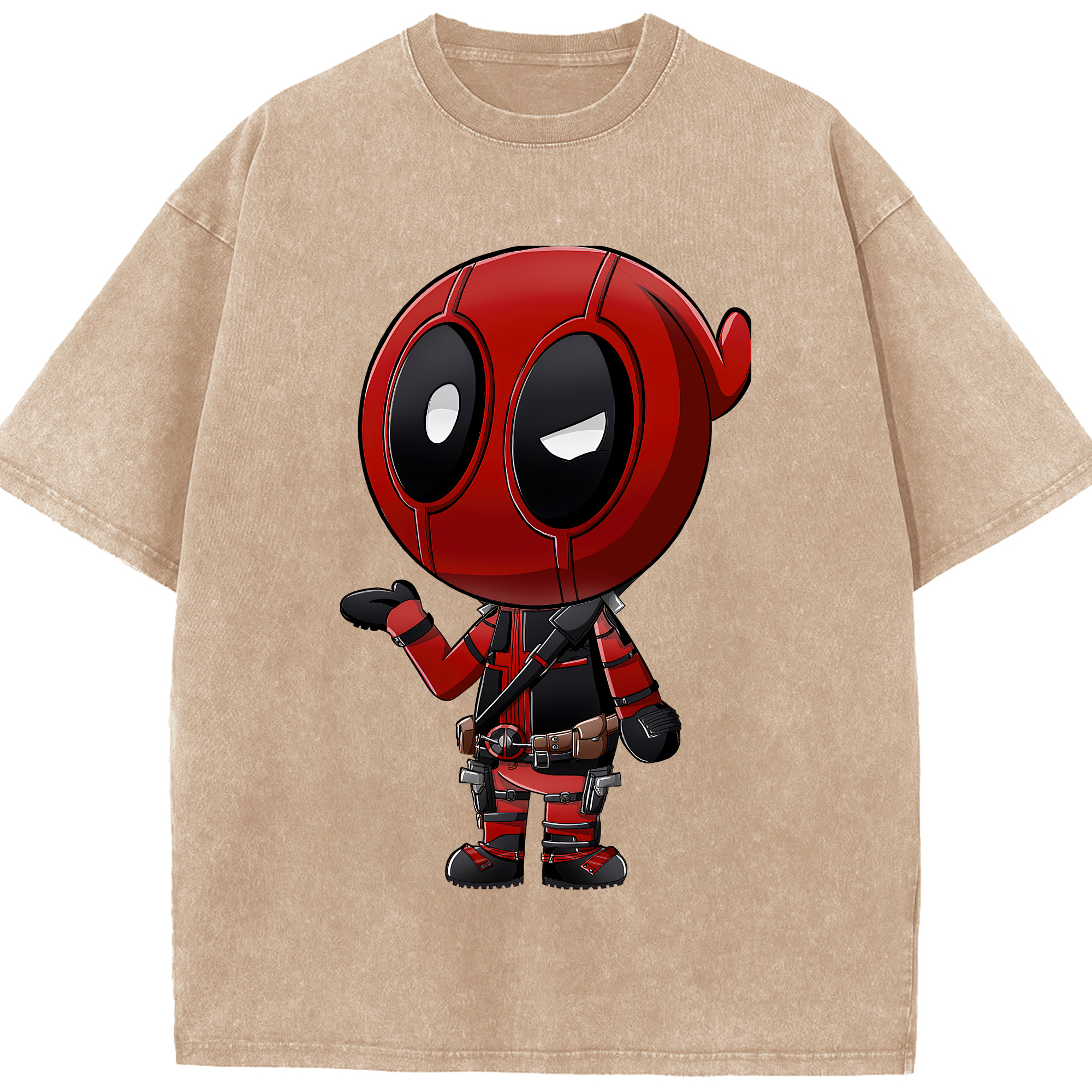 （画像用） Deadpool デッドプール 綿100% ヴィンテージ風 半袖Tシャツ（フロントプリント）