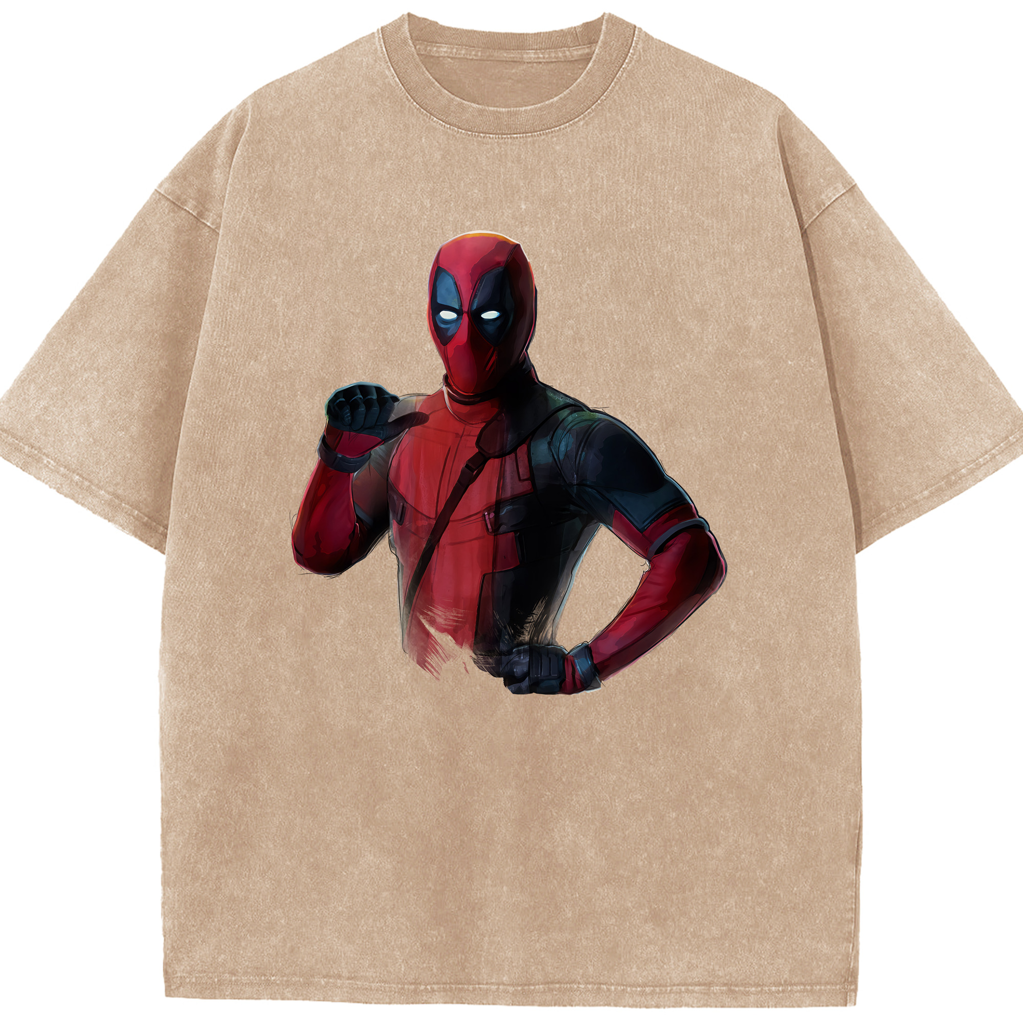 （画像用） Deadpool デッドプール 綿100% ヴィンテージ風 半袖Tシャツ（フロントプリント）