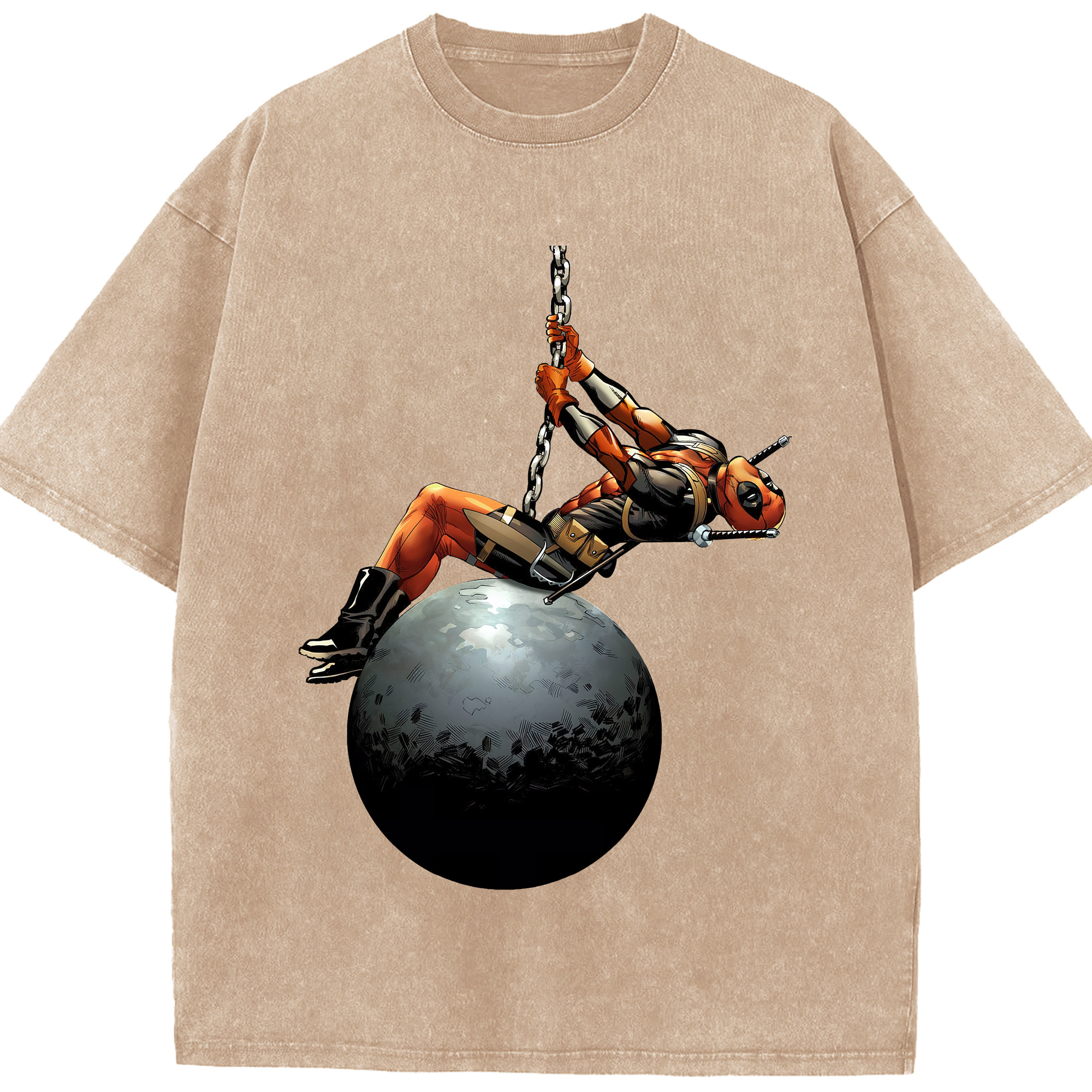 （画像用） Deadpool デッドプール 綿100% ヴィンテージ風 半袖Tシャツ（フロントプリント）