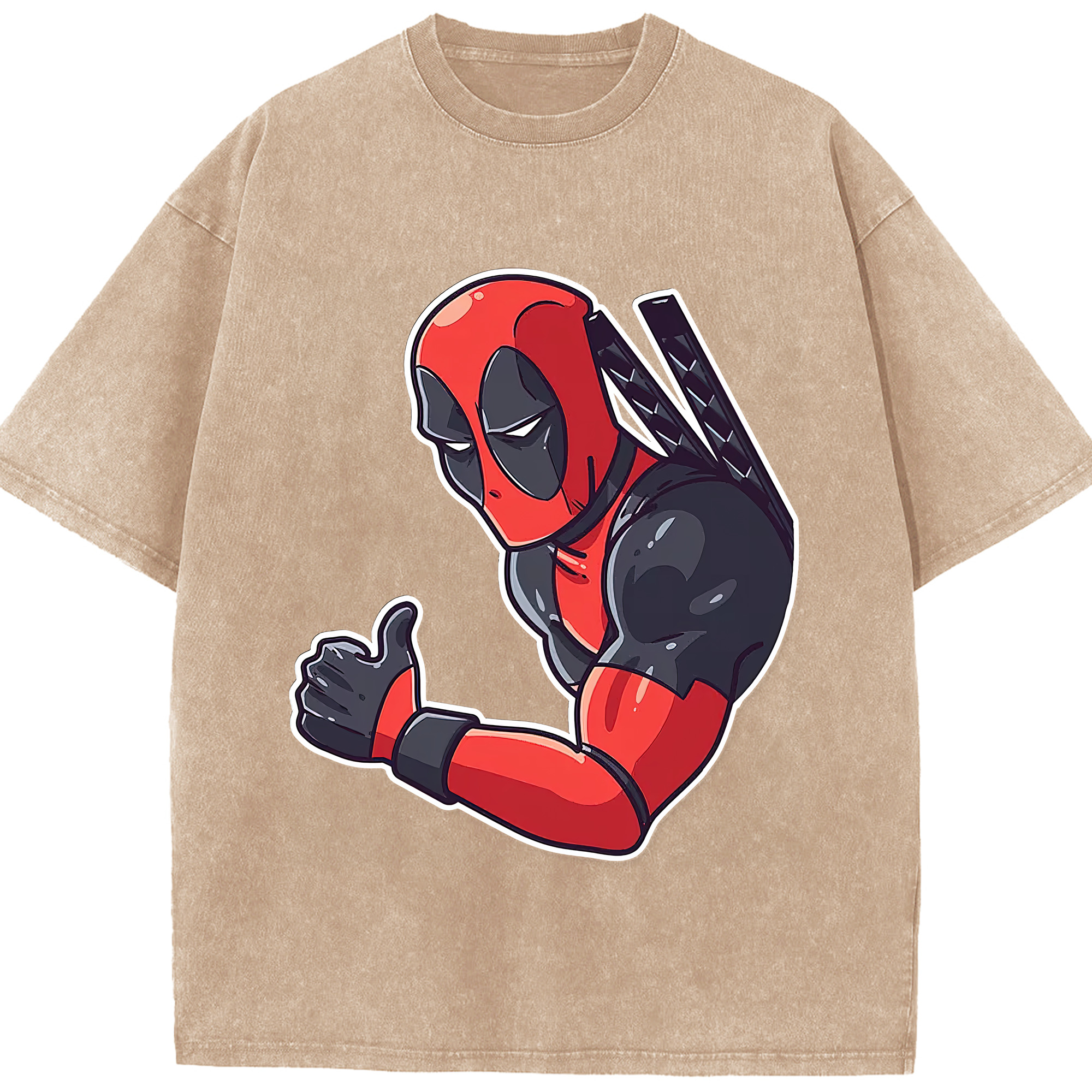 （画像用） Deadpool デッドプール 綿100% ヴィンテージ風 半袖Tシャツ（フロントプリント）