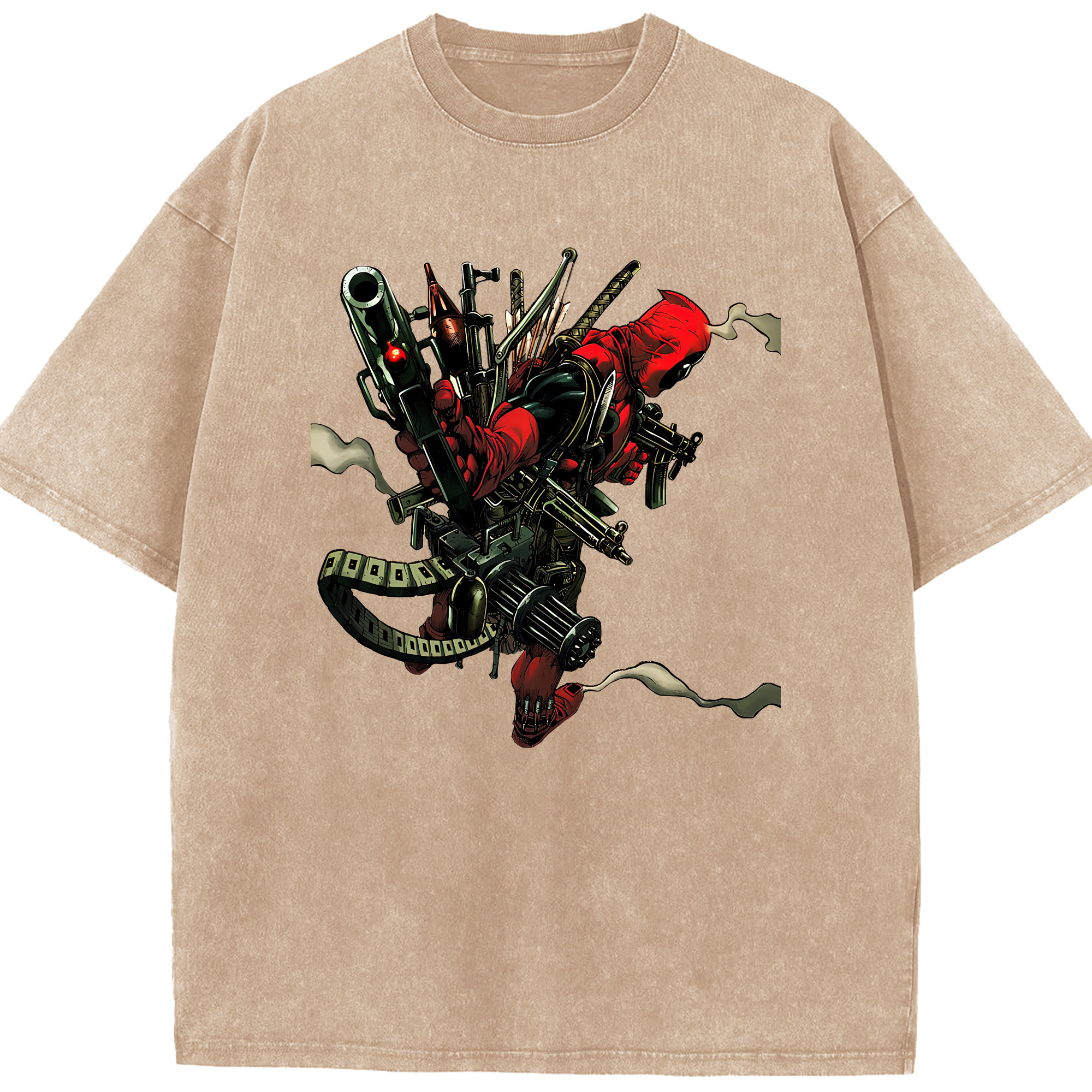 （画像用） Deadpool デッドプール 綿100% ヴィンテージ風 半袖Tシャツ（フロントプリント）