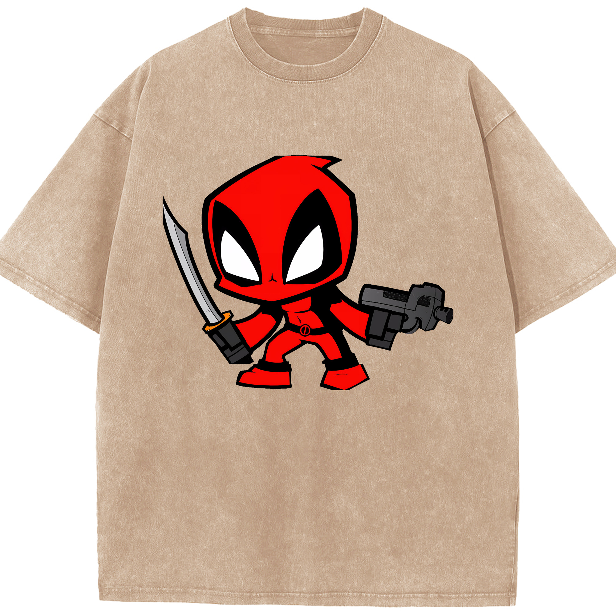 （画像用） Deadpool デッドプール 綿100% ヴィンテージ風 半袖Tシャツ（フロントプリント）