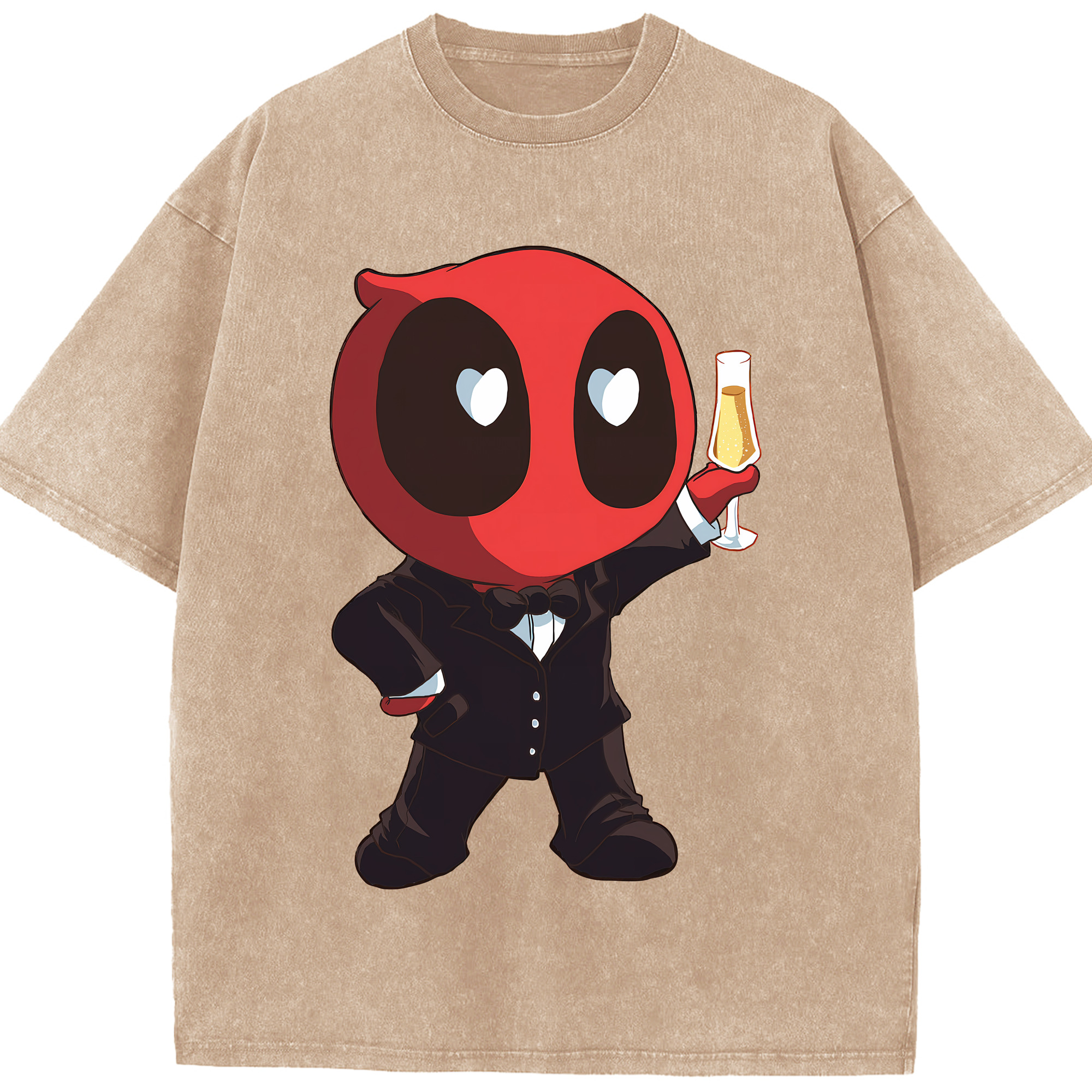 （画像用） Deadpool デッドプール 綿100% ヴィンテージ風 半袖Tシャツ（フロントプリント）