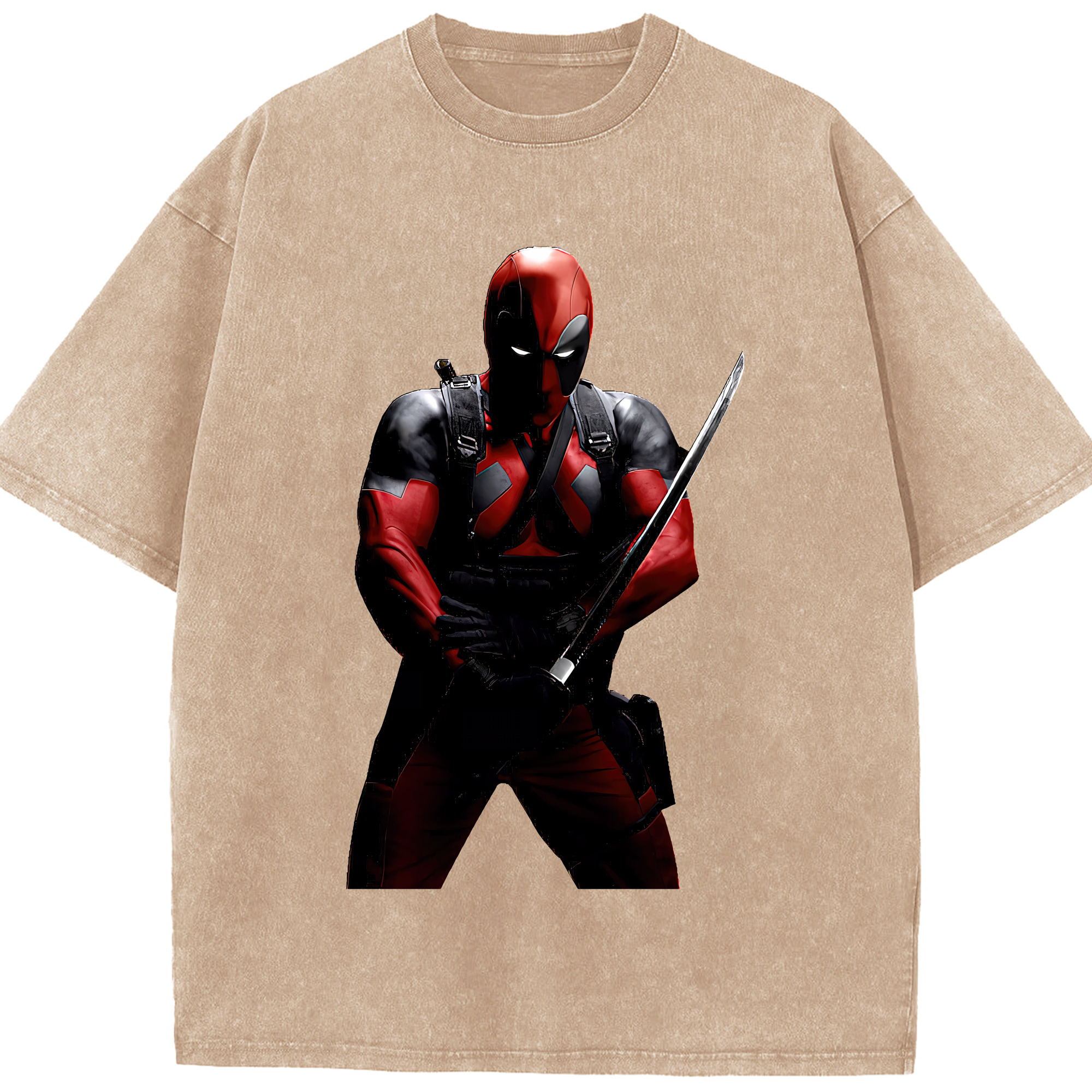 （画像用） Deadpool デッドプール 綿100% ヴィンテージ風 半袖Tシャツ（フロントプリント）