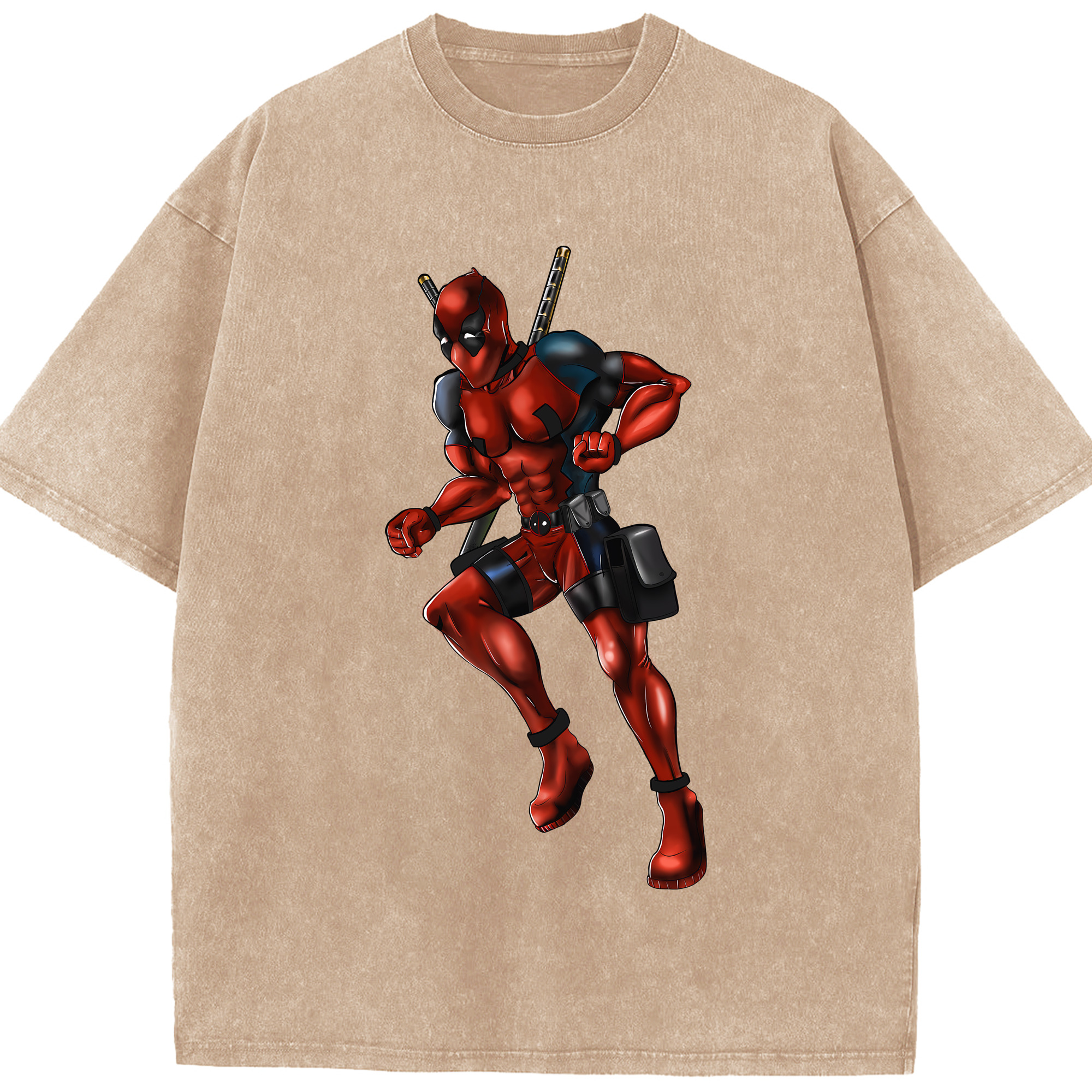 （画像用） Deadpool デッドプール 綿100% ヴィンテージ風 半袖Tシャツ（フロントプリント）