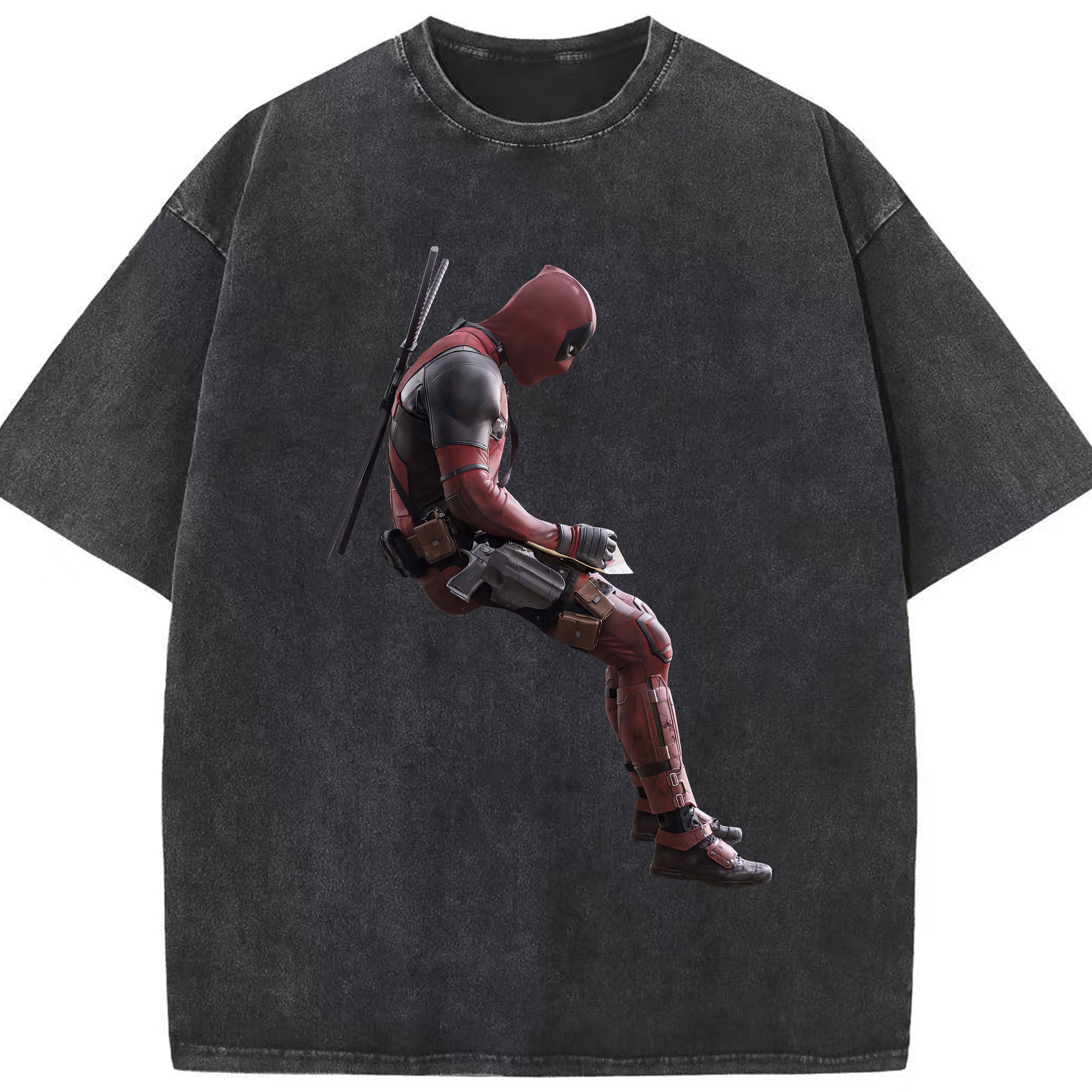 （画像用） Deadpool デッドプール 綿100% ヴィンテージ風 半袖Tシャツ（フロントプリント）