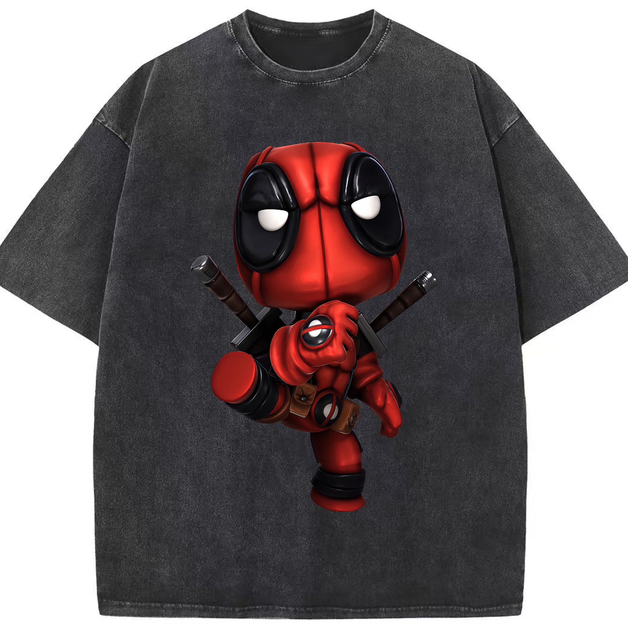 （画像用） Deadpool デッドプール 綿100% ヴィンテージ風 半袖Tシャツ（フロントプリント）