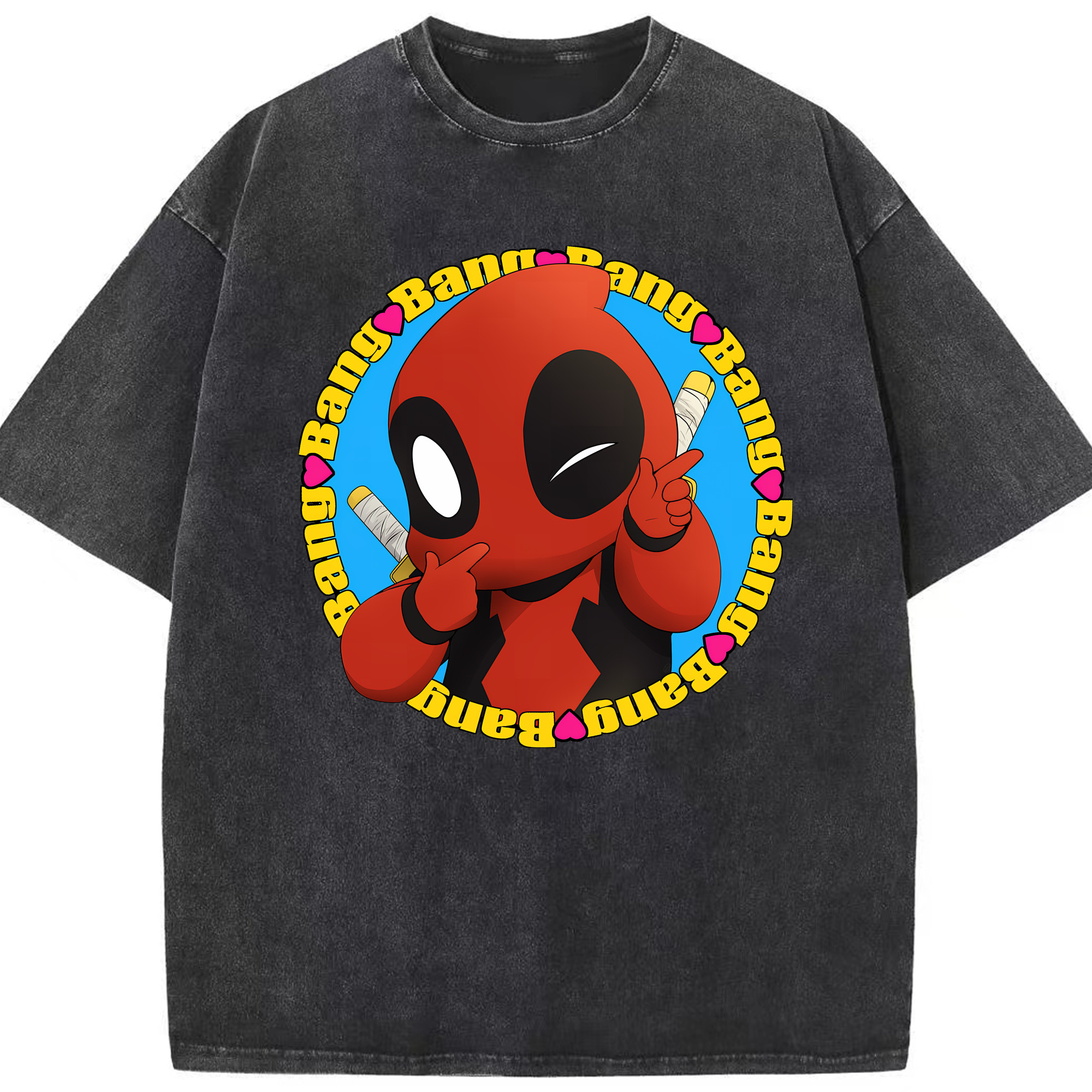 （画像用） Deadpool デッドプール 綿100% ヴィンテージ風 半袖Tシャツ（フロントプリント）