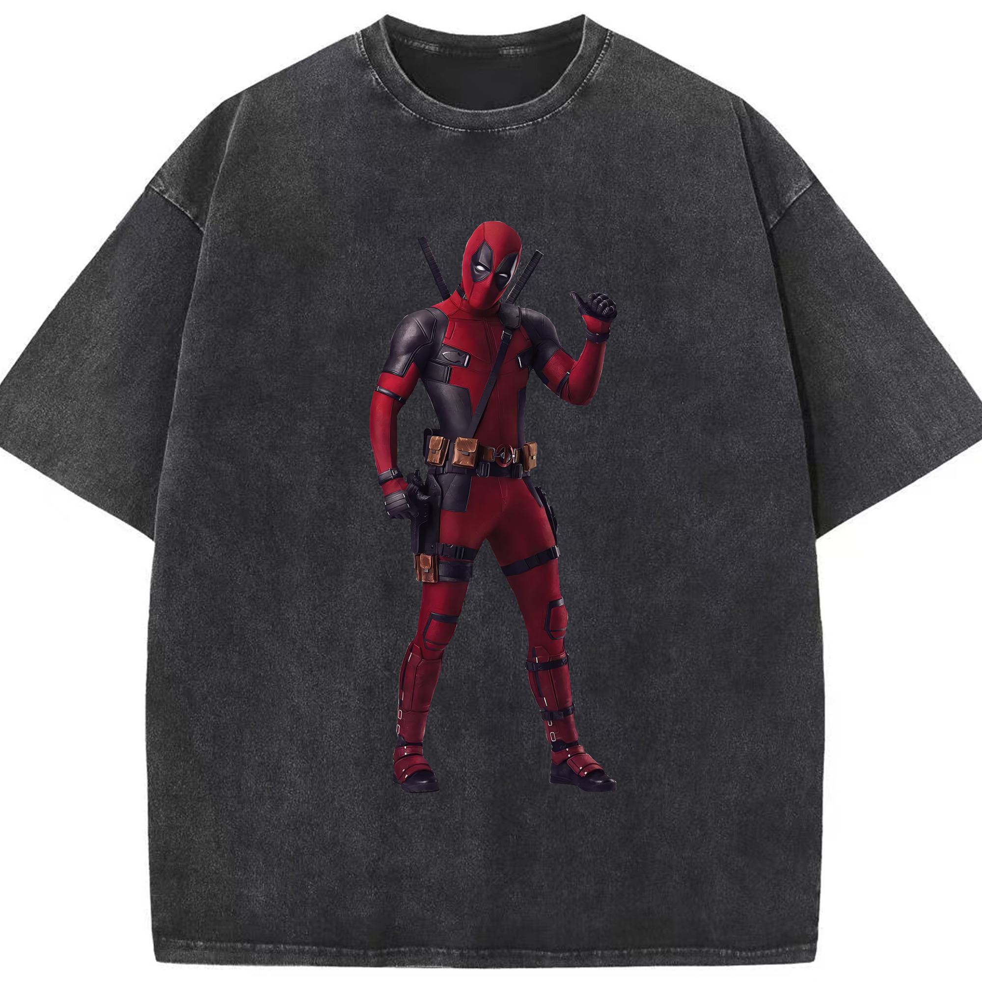 （画像用） Deadpool デッドプール 綿100% ヴィンテージ風 半袖Tシャツ（フロントプリント）