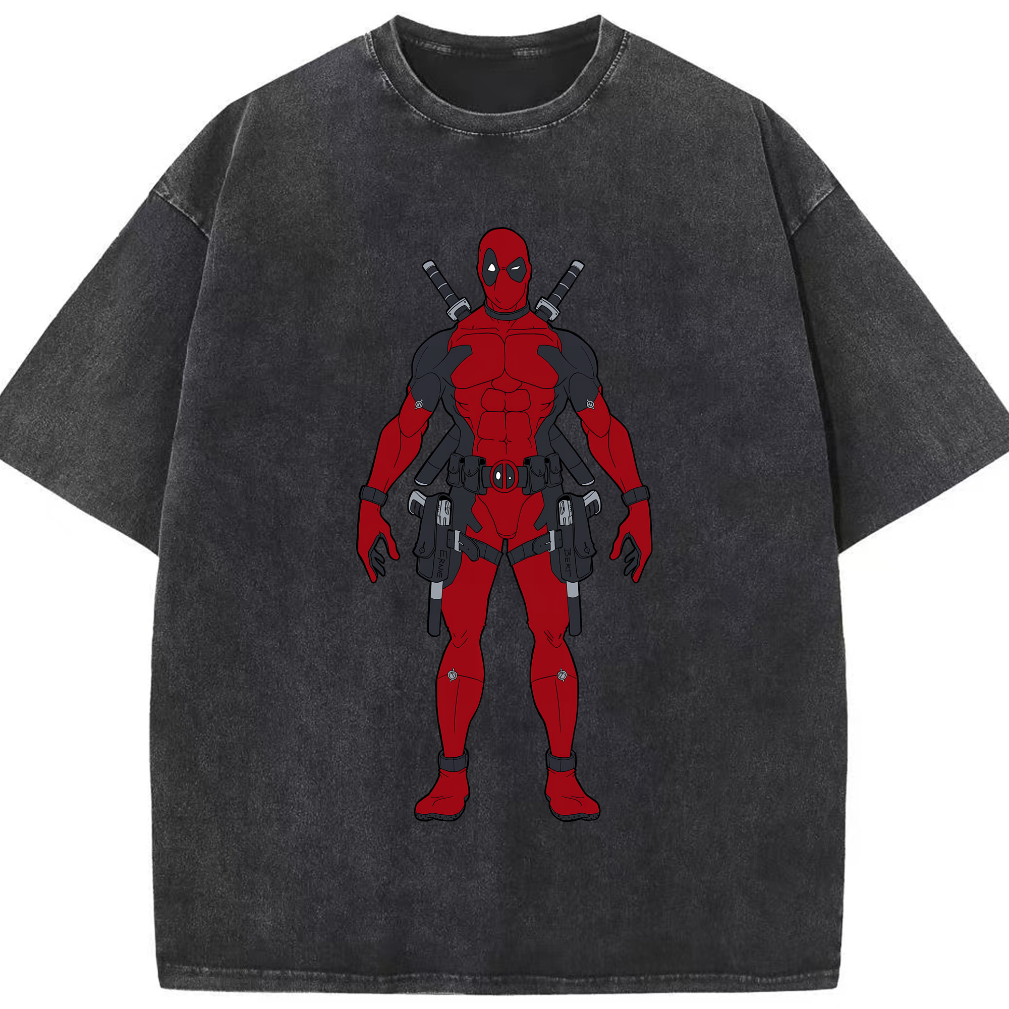 （画像用） Deadpool デッドプール 綿100% ヴィンテージ風 半袖Tシャツ（フロントプリント）