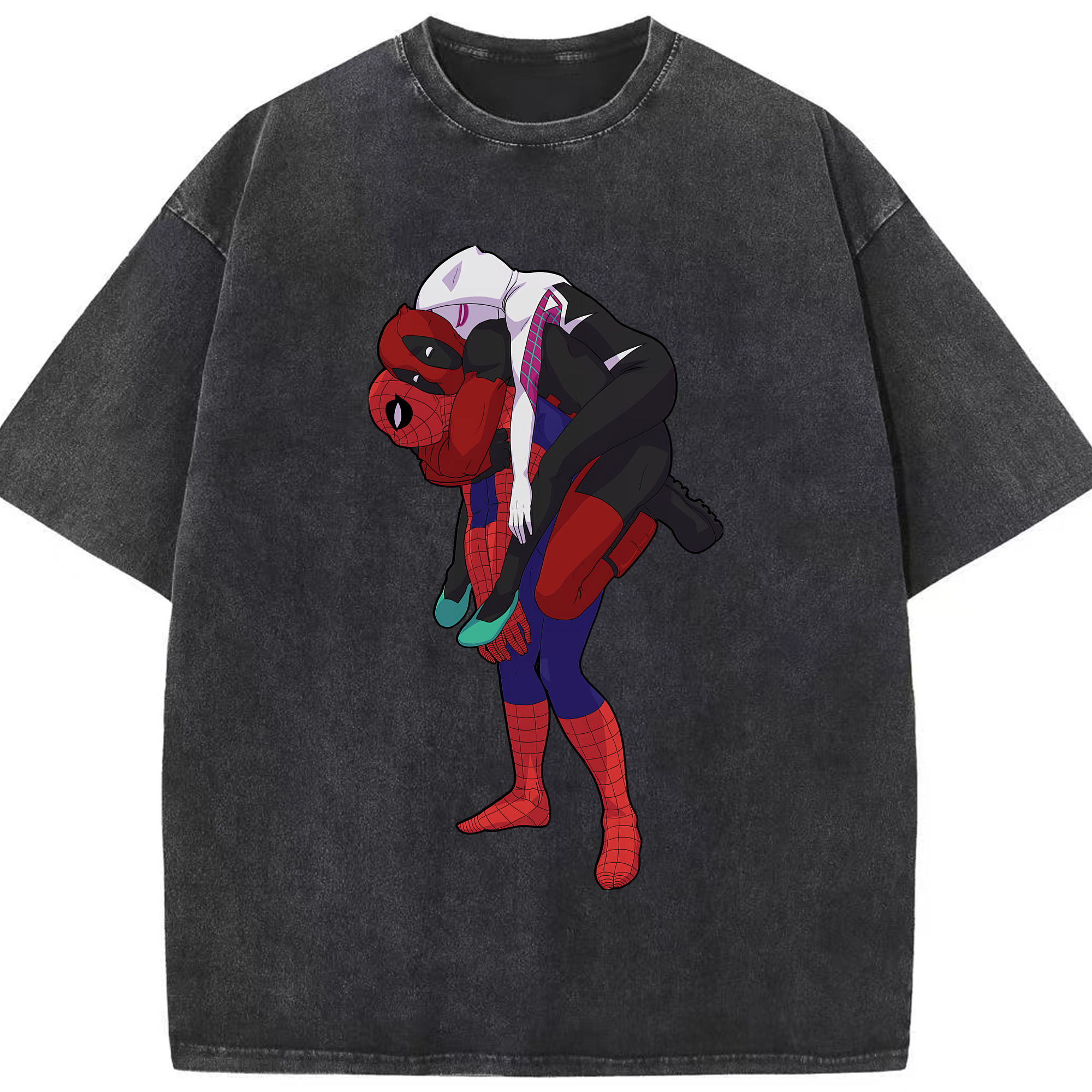 （画像用） Deadpool デッドプール 綿100% ヴィンテージ風 半袖Tシャツ（フロントプリント）