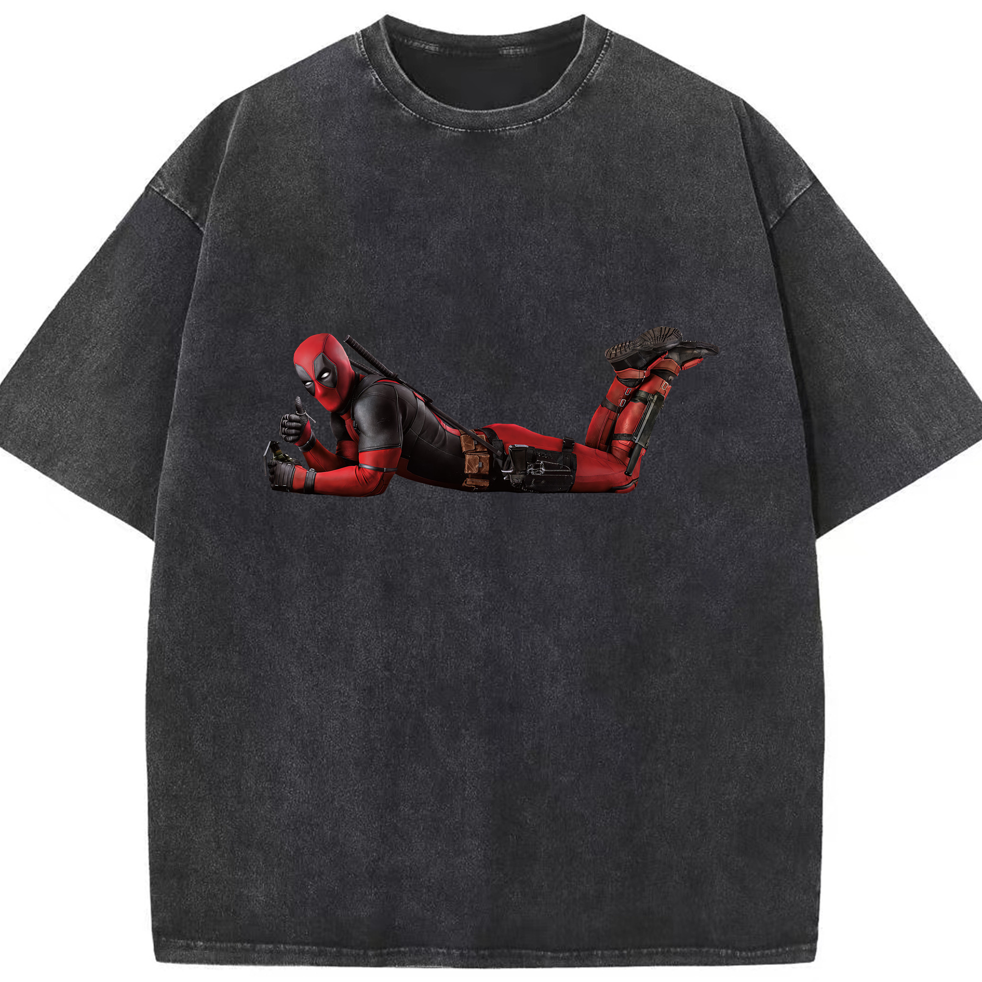 （画像用） Deadpool デッドプール 綿100% ヴィンテージ風 半袖Tシャツ（フロントプリント）