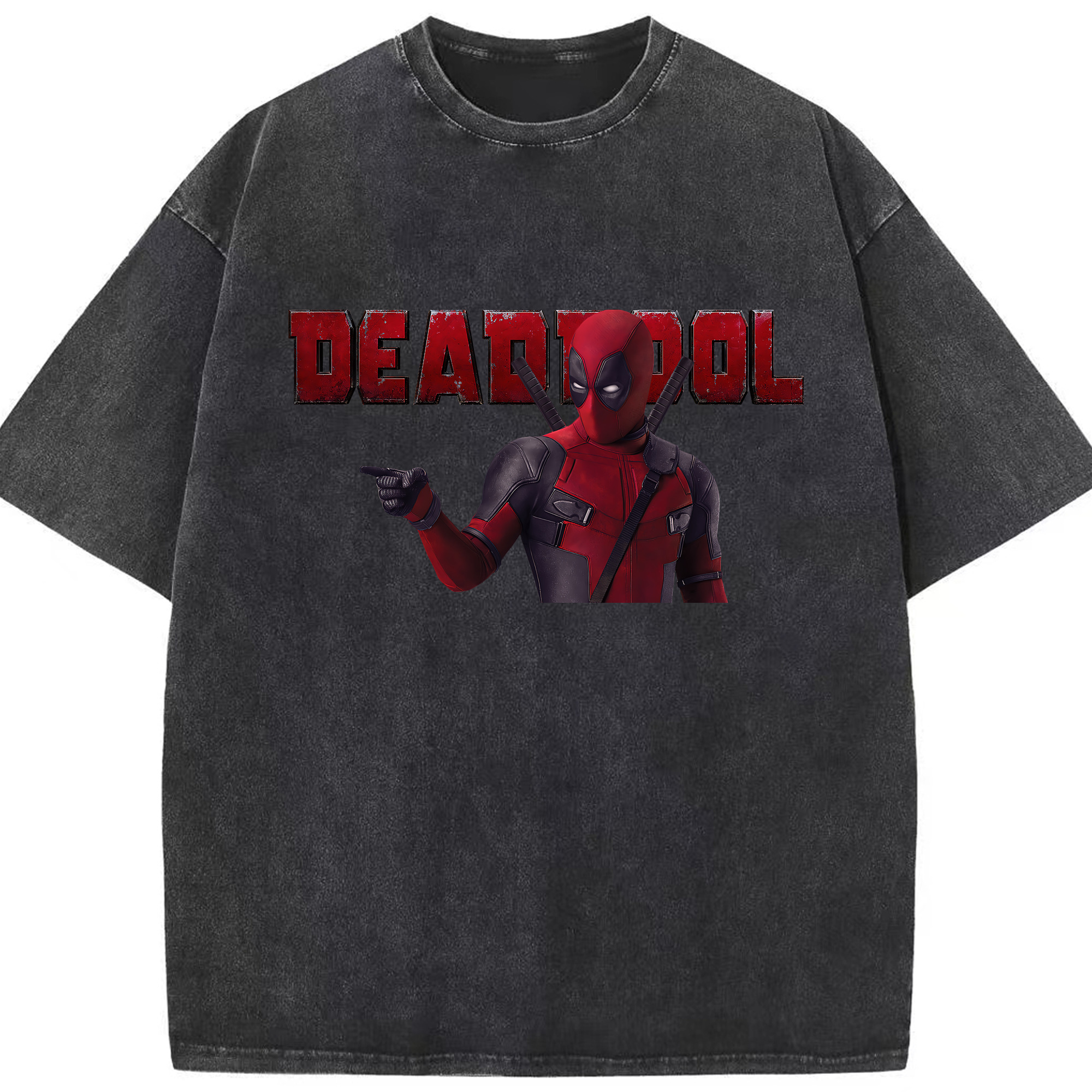 （画像用） Deadpool デッドプール 綿100% ヴィンテージ風 半袖Tシャツ（フロントプリント）