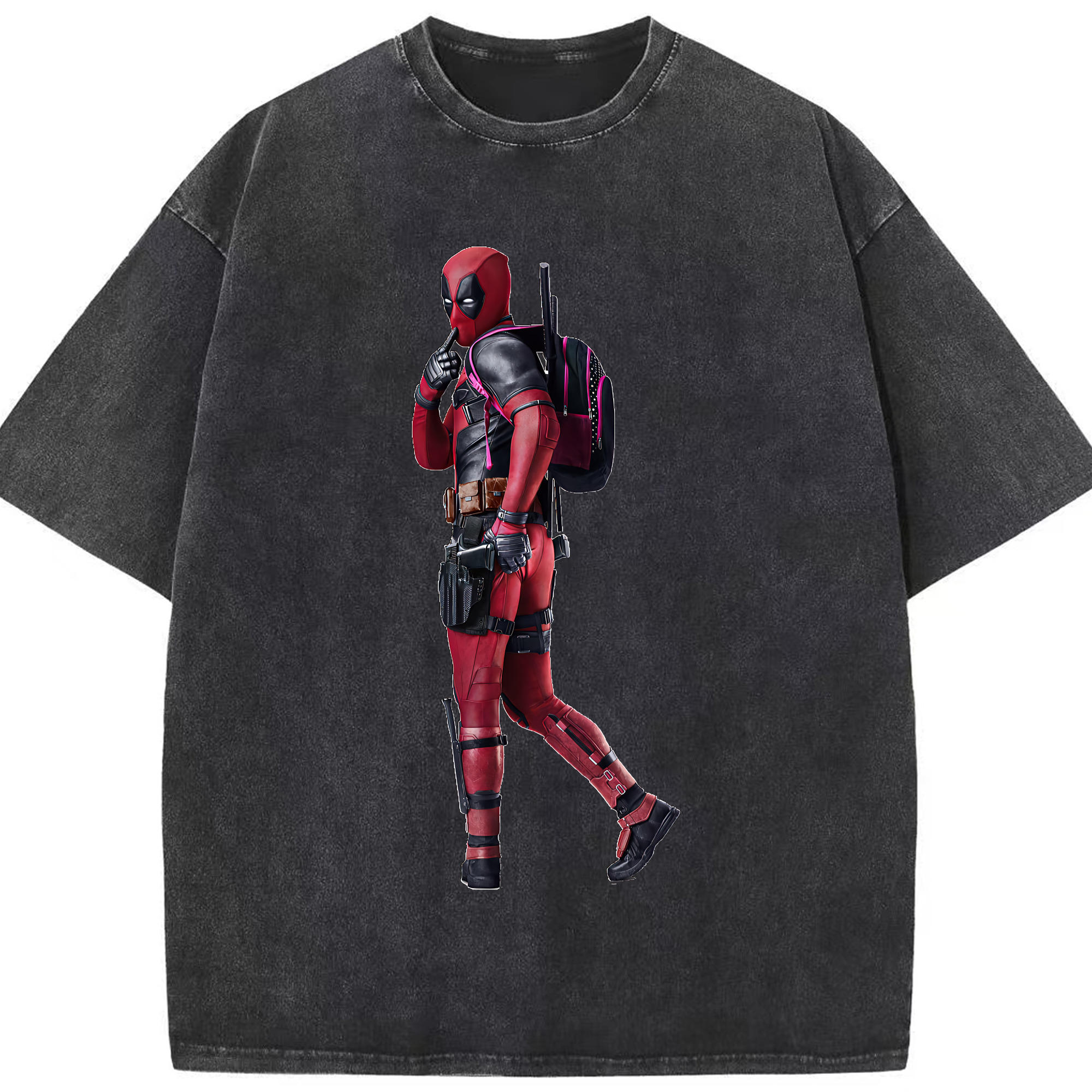 （画像用） Deadpool デッドプール 綿100% ヴィンテージ風 半袖Tシャツ（フロントプリント）