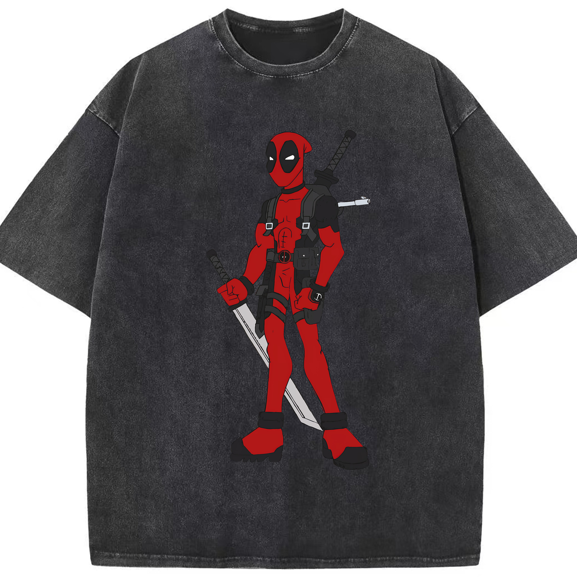 （画像用） Deadpool デッドプール 綿100% ヴィンテージ風 半袖Tシャツ（フロントプリント）
