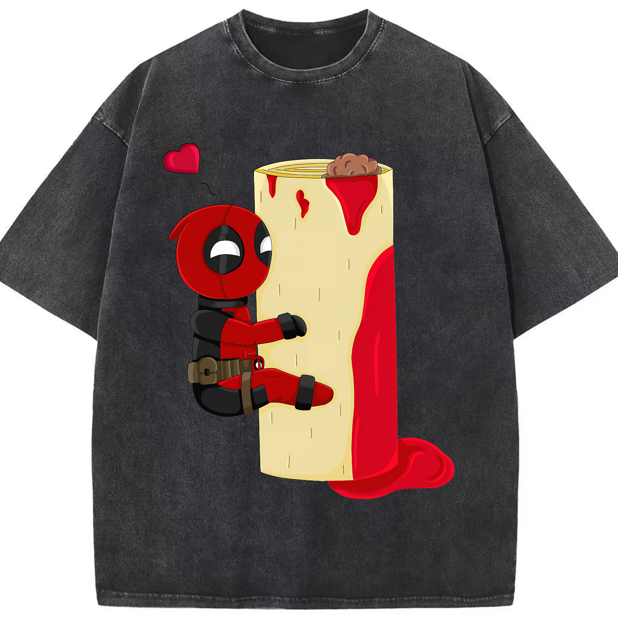 （画像用） Deadpool デッドプール 綿100% ヴィンテージ風 半袖Tシャツ（フロントプリント）