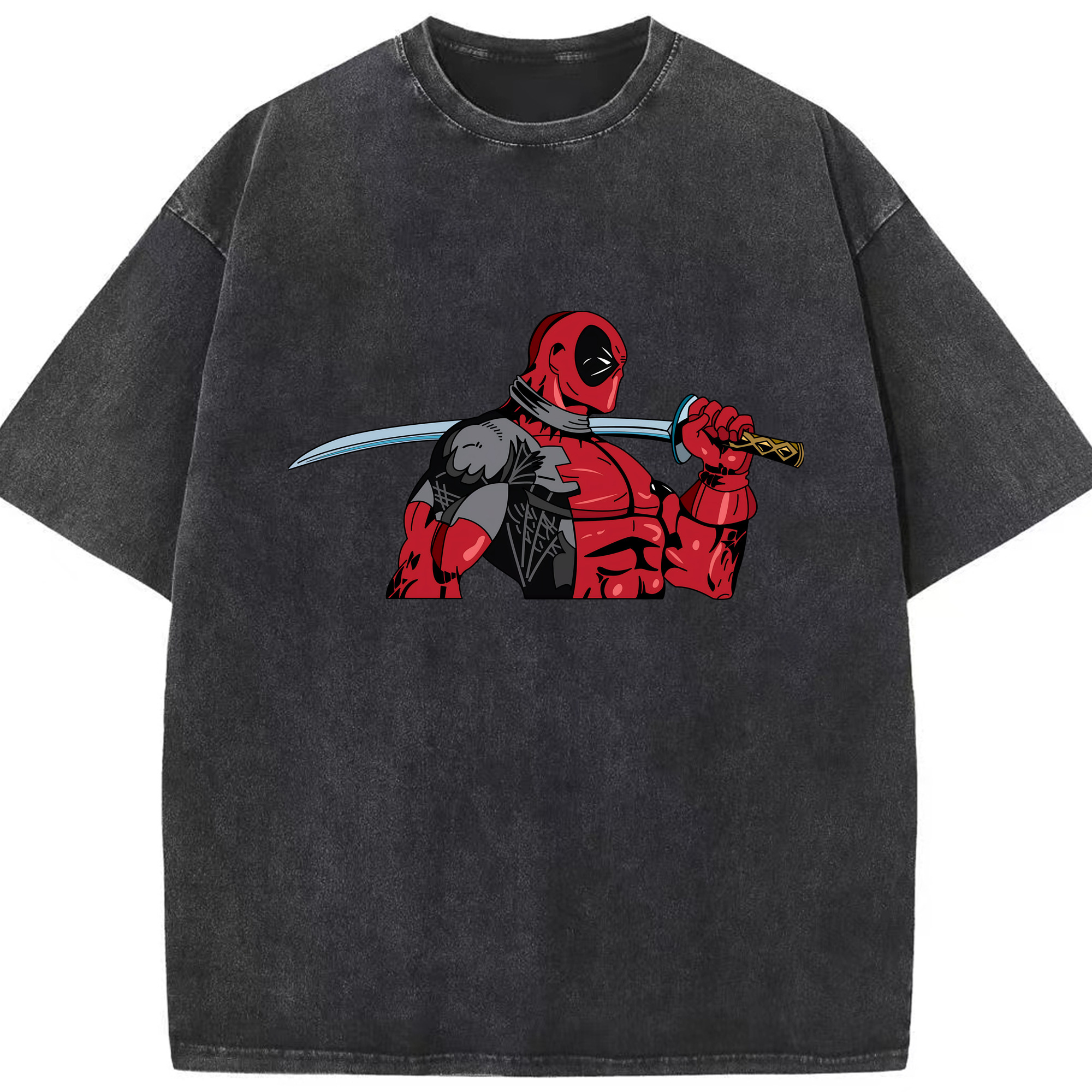 （画像用） Deadpool デッドプール 綿100% ヴィンテージ風 半袖Tシャツ（フロントプリント）