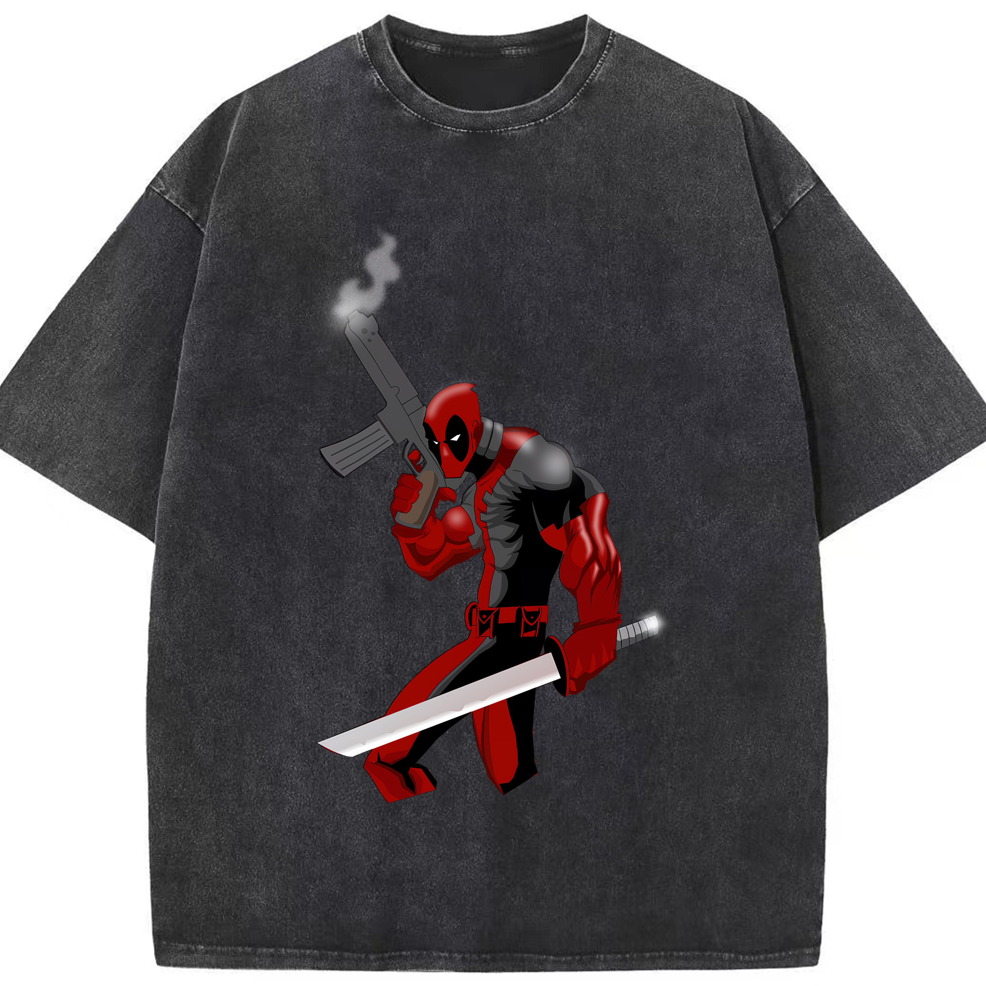 （画像用） Deadpool デッドプール 綿100% ヴィンテージ風 半袖Tシャツ（フロントプリント）